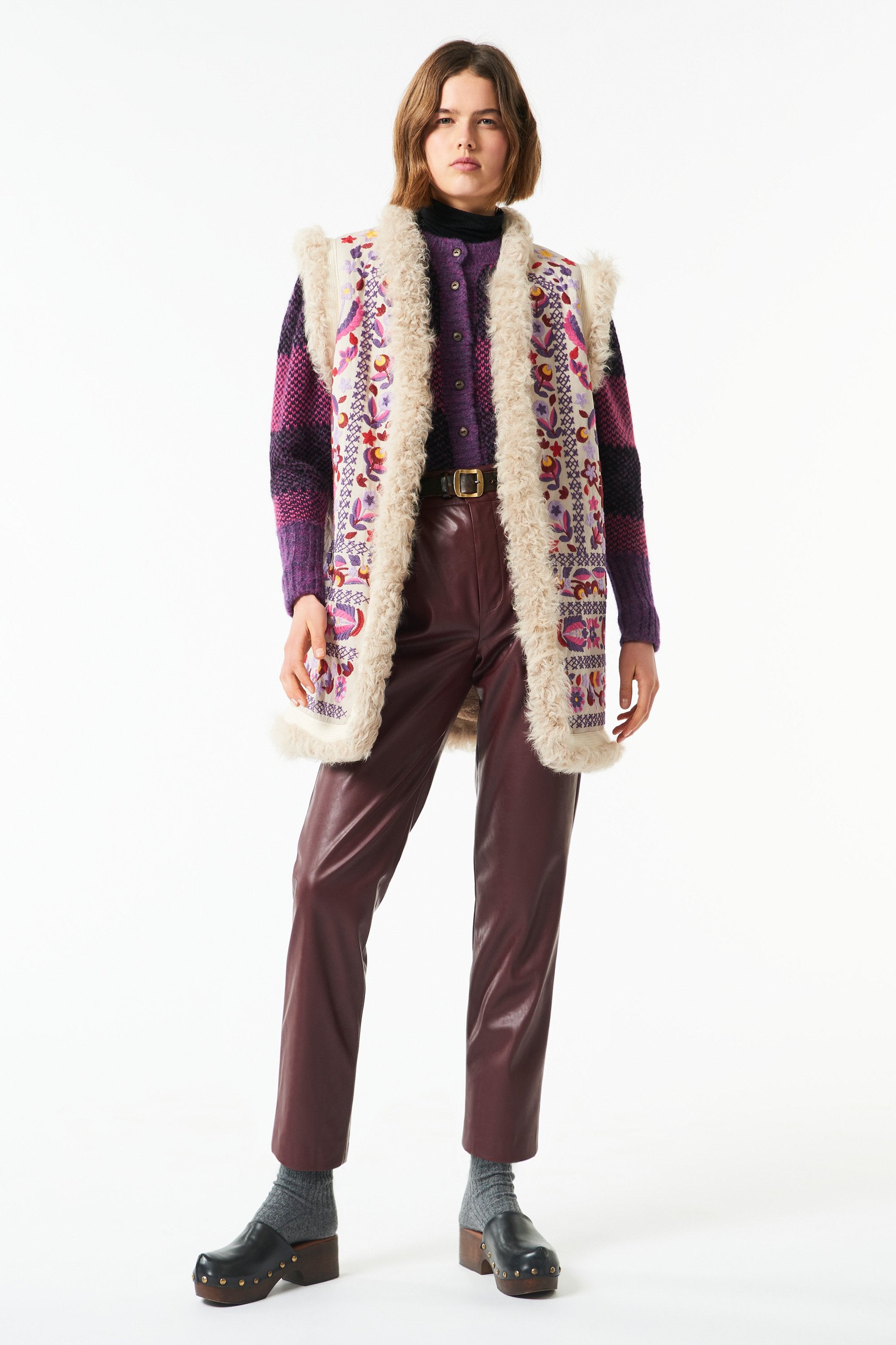 Huga long fur vest - Beige