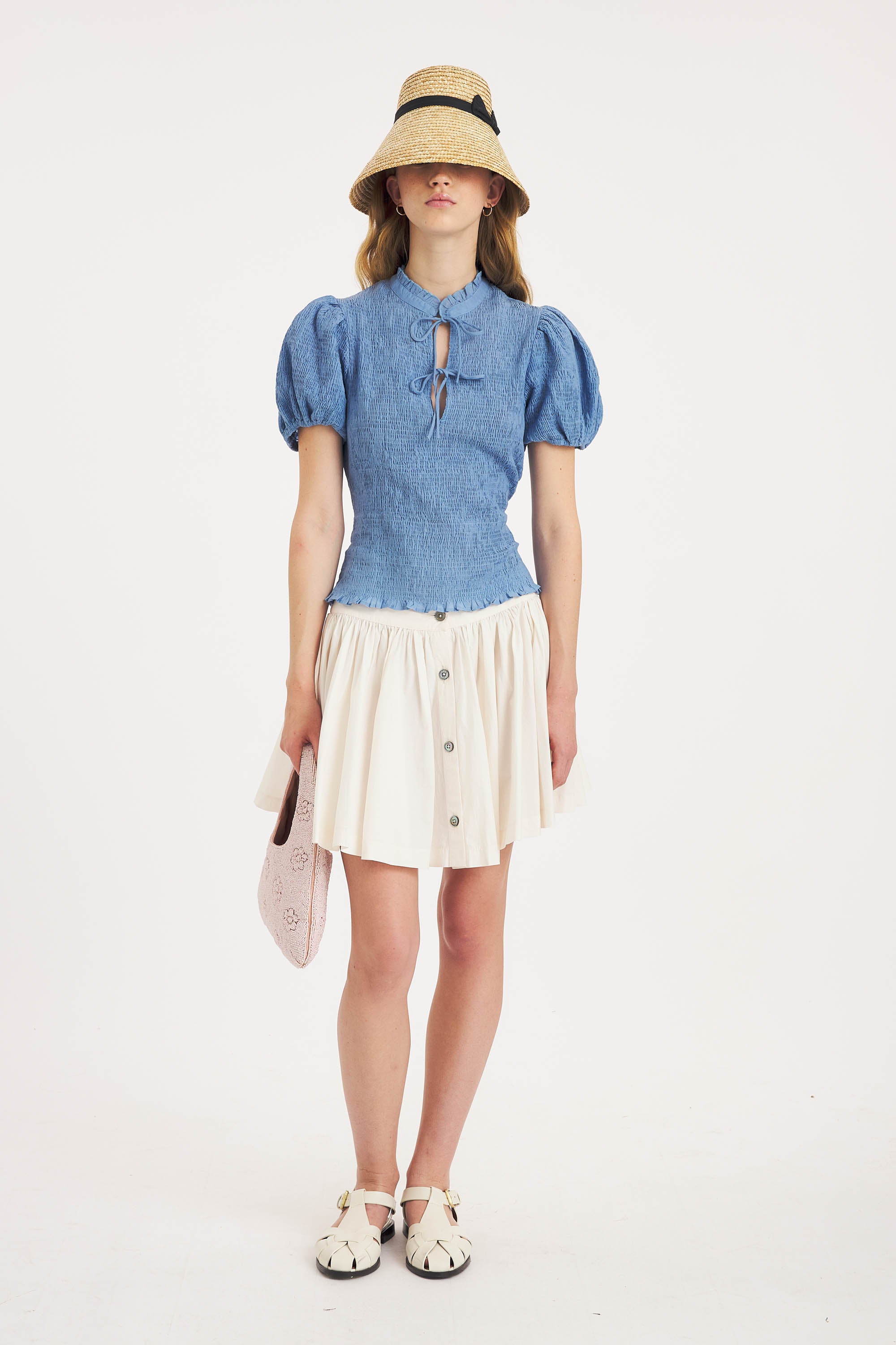 Angela smocked blouse