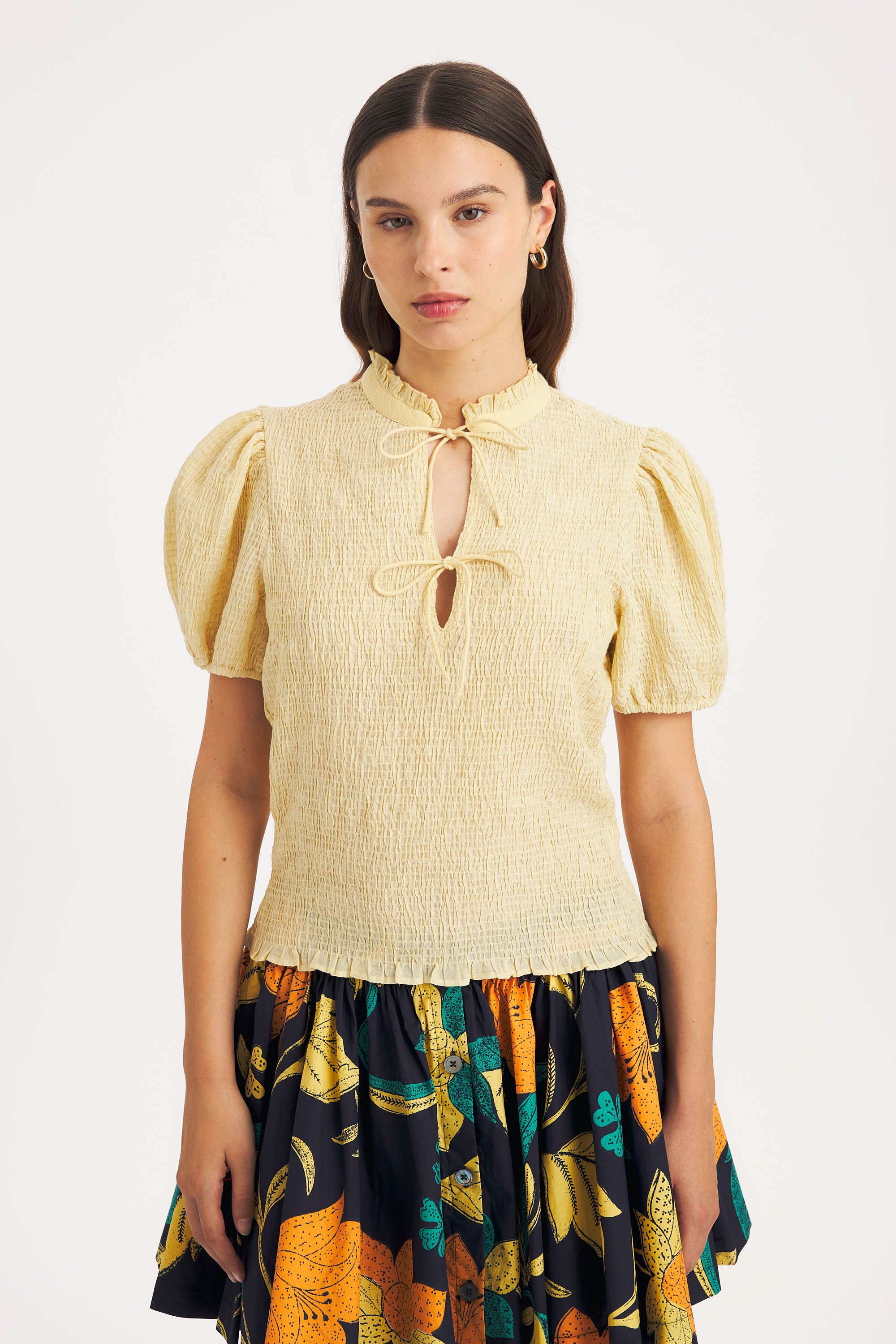 Angela smocked blouse