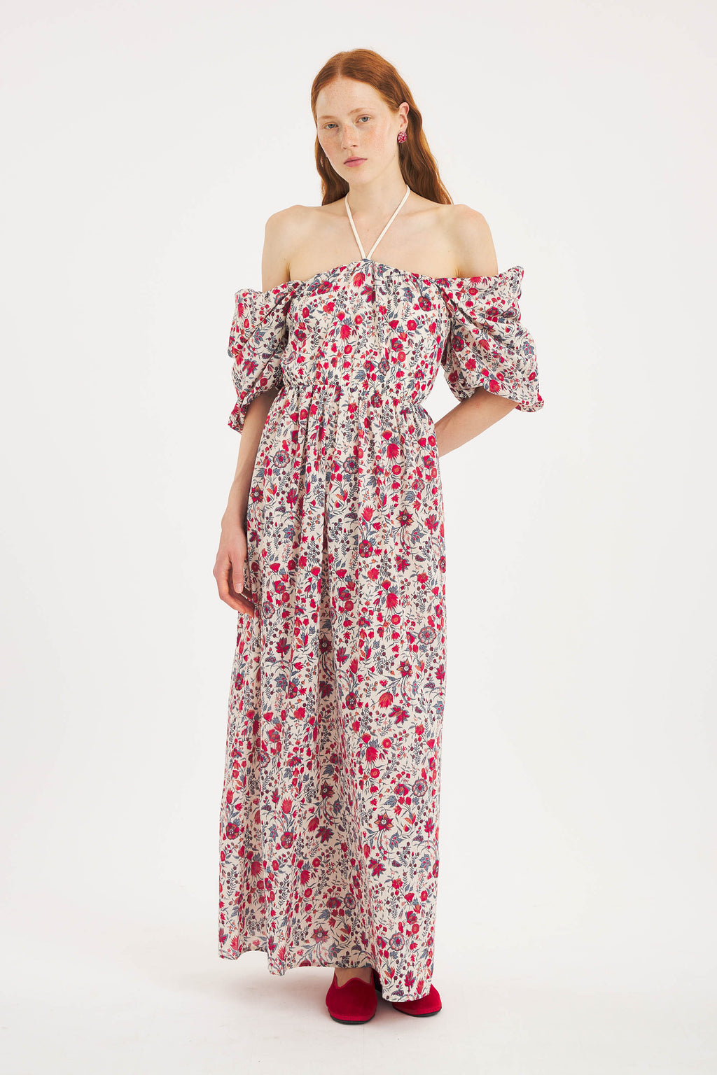 Annie Long Dress – Cotton Voile, Puffed Sleeves