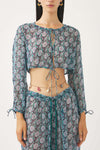 Cropped chiffon print blouse Cassy
