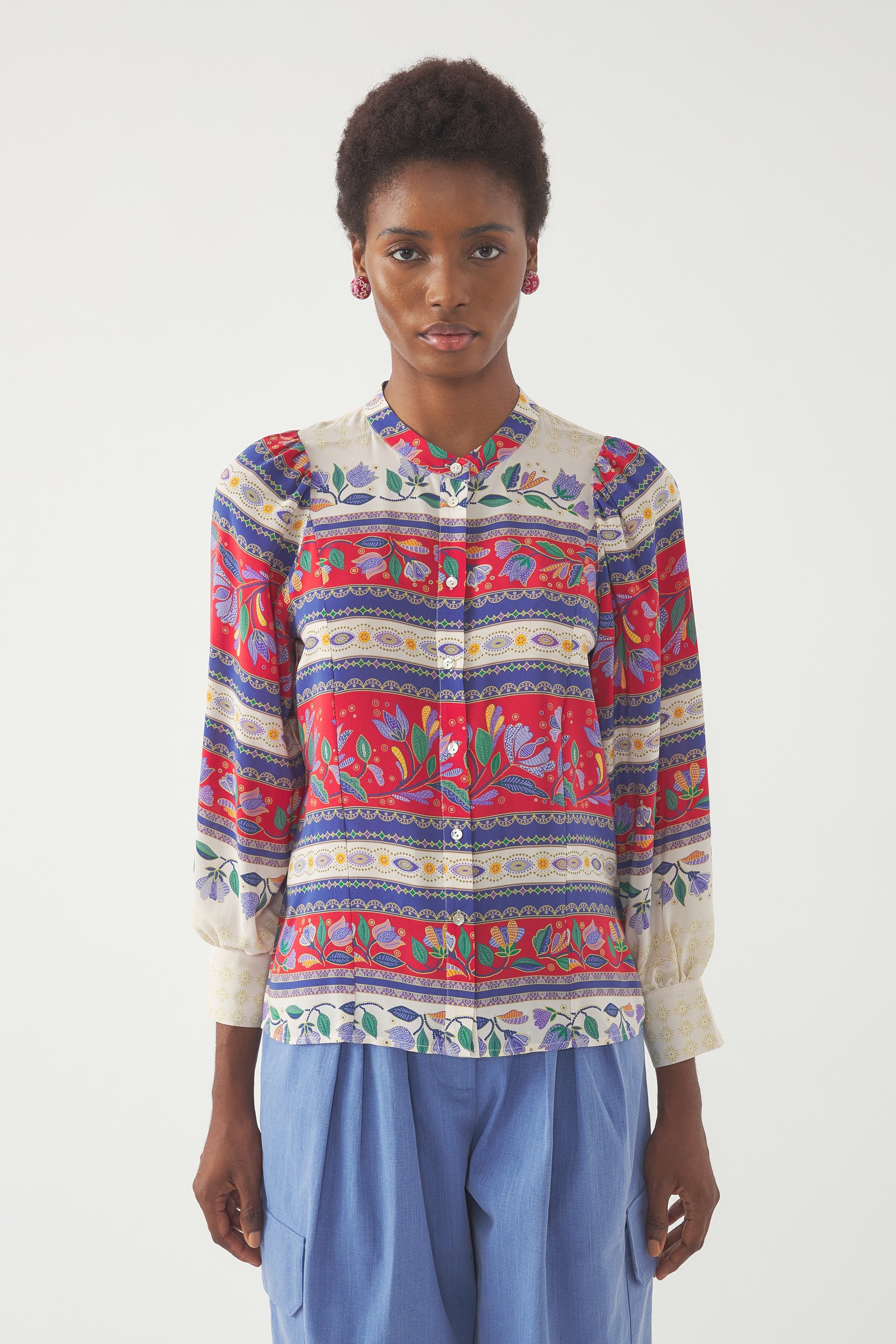 Christina Printed Silk Blouse