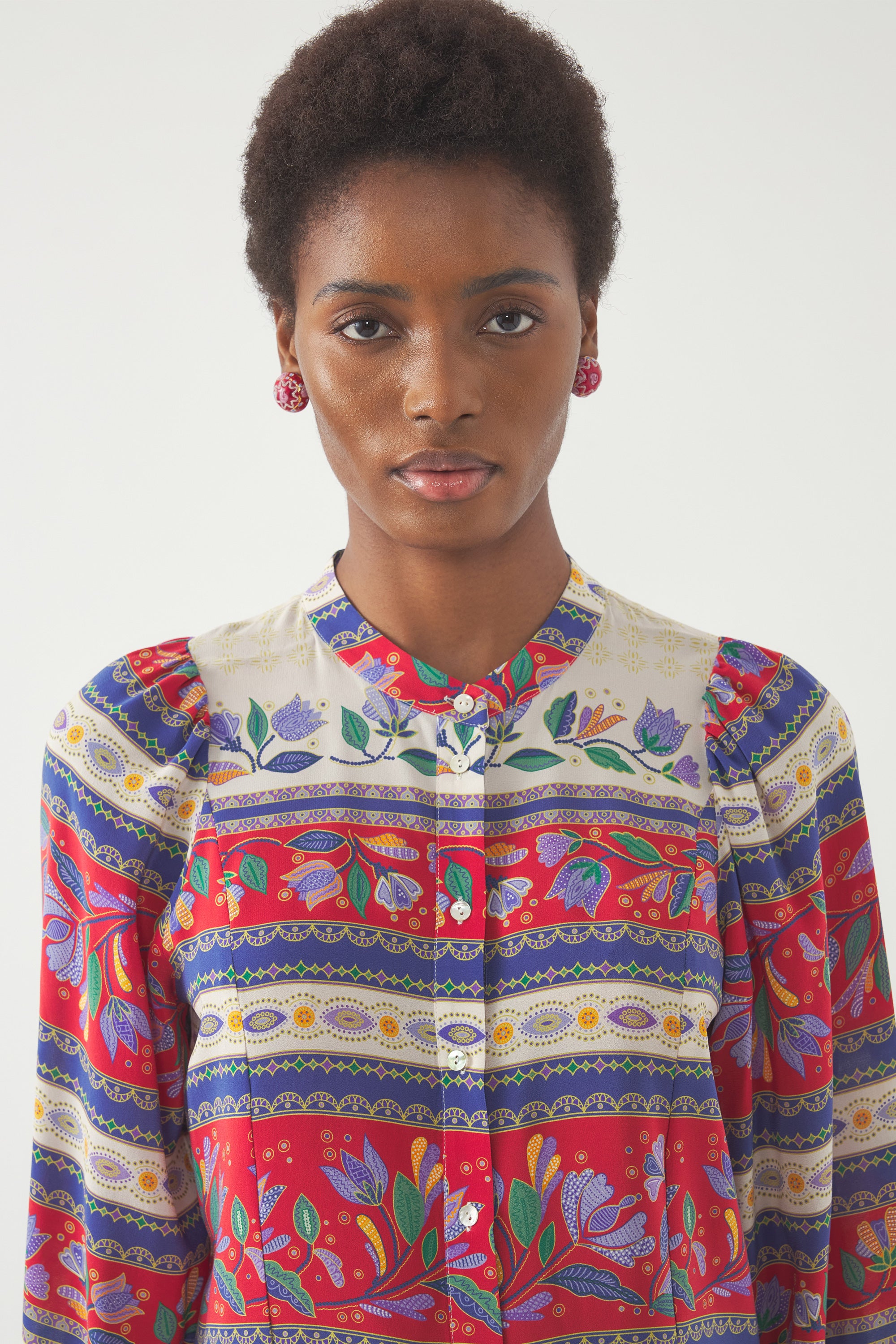 Christina Printed Silk Blouse