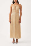 Robe longue brodée à la main avec perles Dune