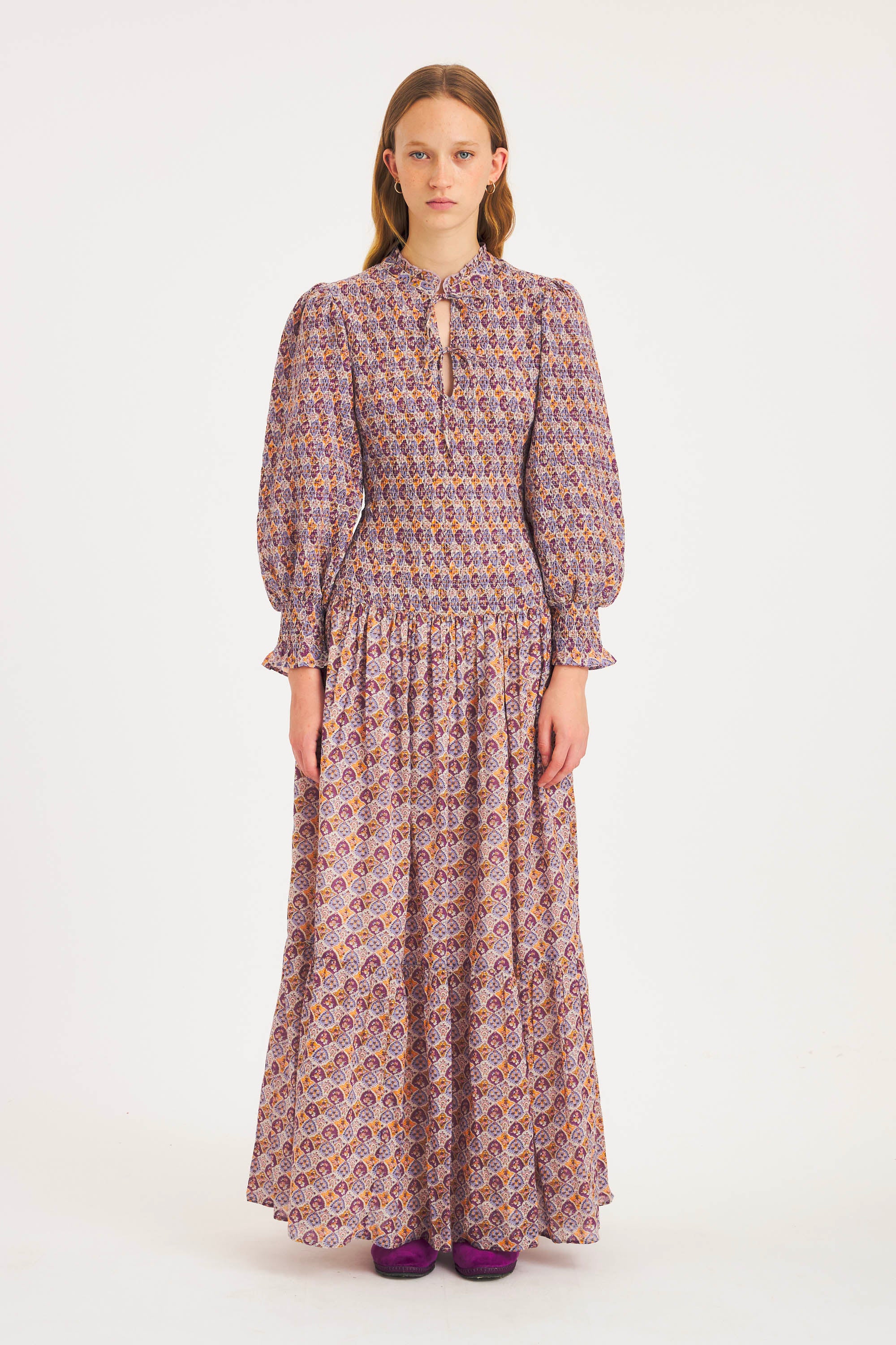 Kayla smocked maxi dress