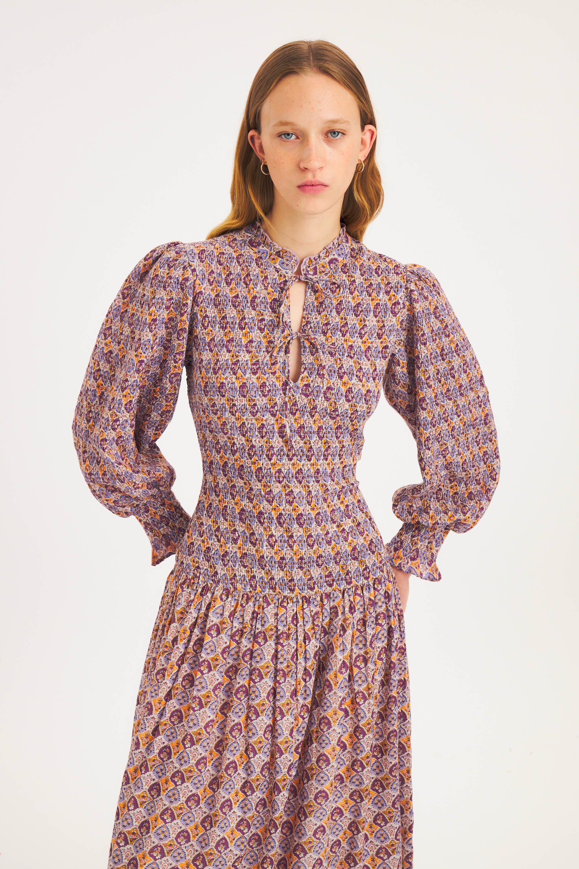 Kayla smocked maxi dress