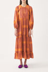 Robe longue en voile de coton imprimé Nalii