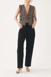 Hand-embroidered sleeveless gilet Neil
