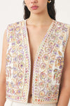 Hand-embroidered sleeveless gilet Neil