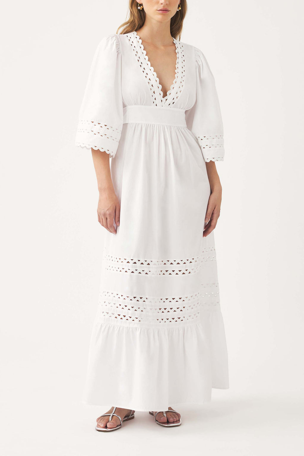 White poplin maxi dress