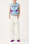 Embroidered sleeveless gilet Tady