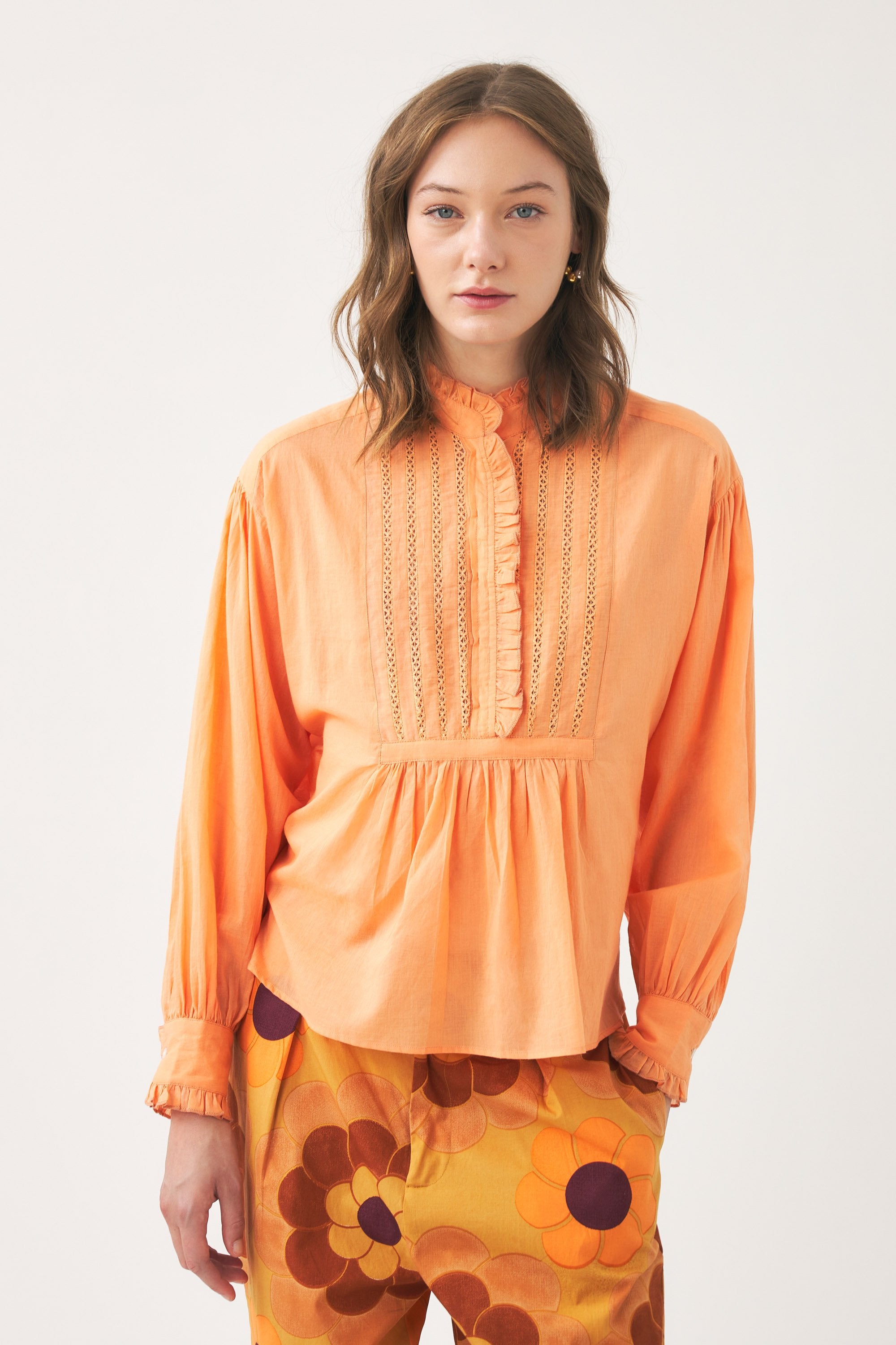Blouse style victorien en voile de coton Anna