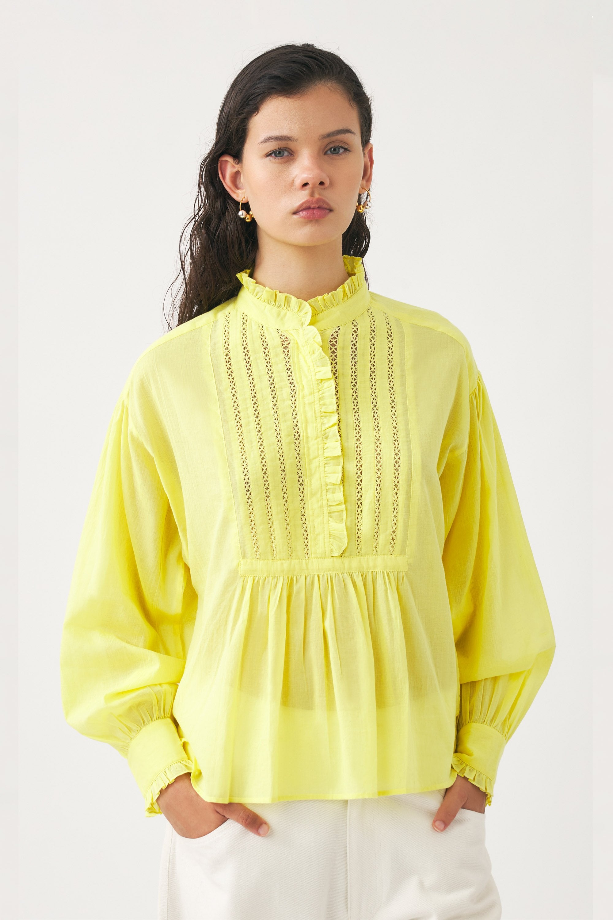 Blouse style victorien en voile de coton Anna