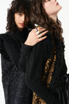 Huga long fur vest - Black