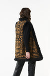 Huga long fur vest - Black and gold