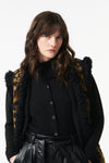 Huga long fur vest - Black and gold