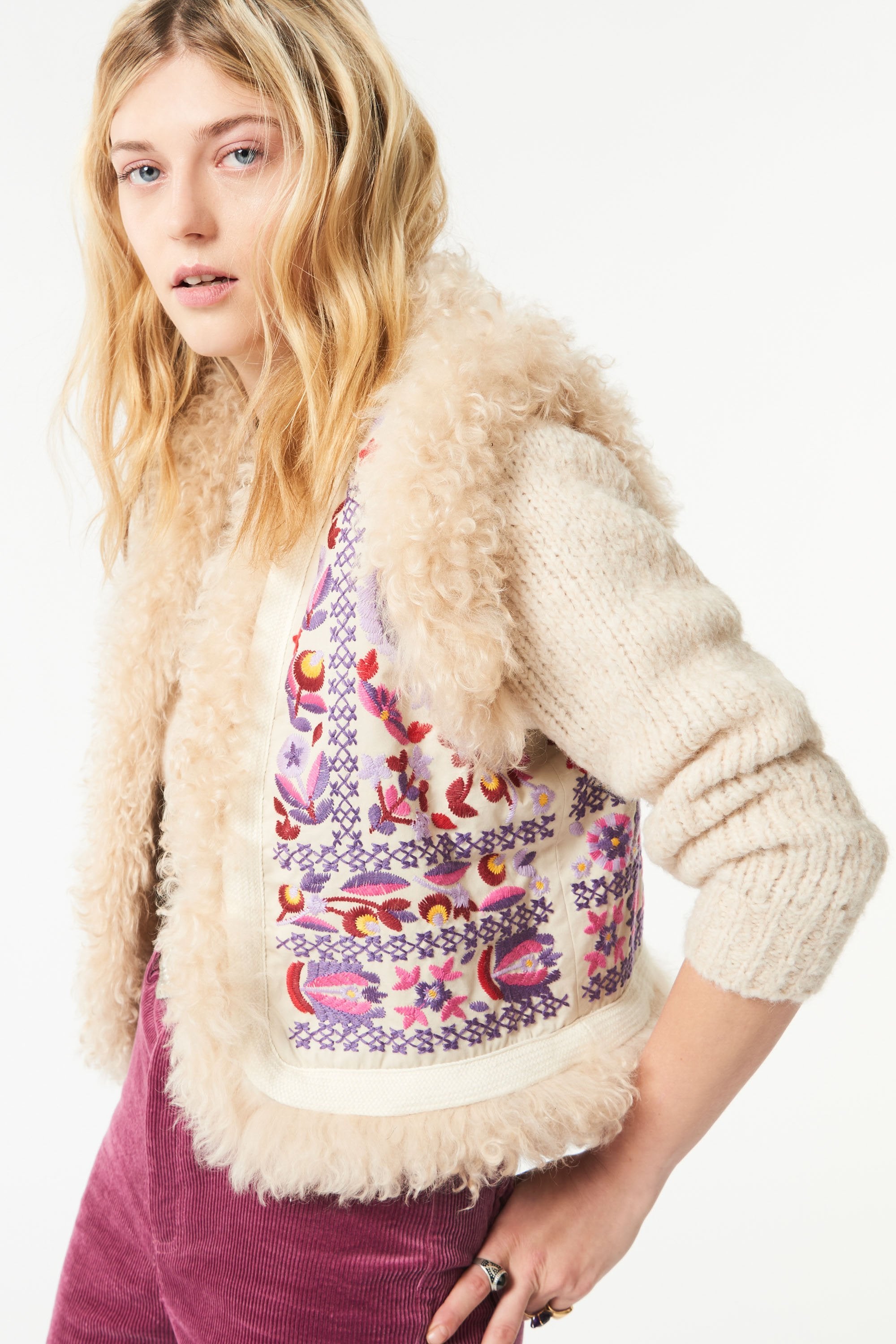 Gilet en fourrure Huga - Beige