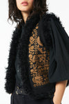 Huga fur vest - Black and gold