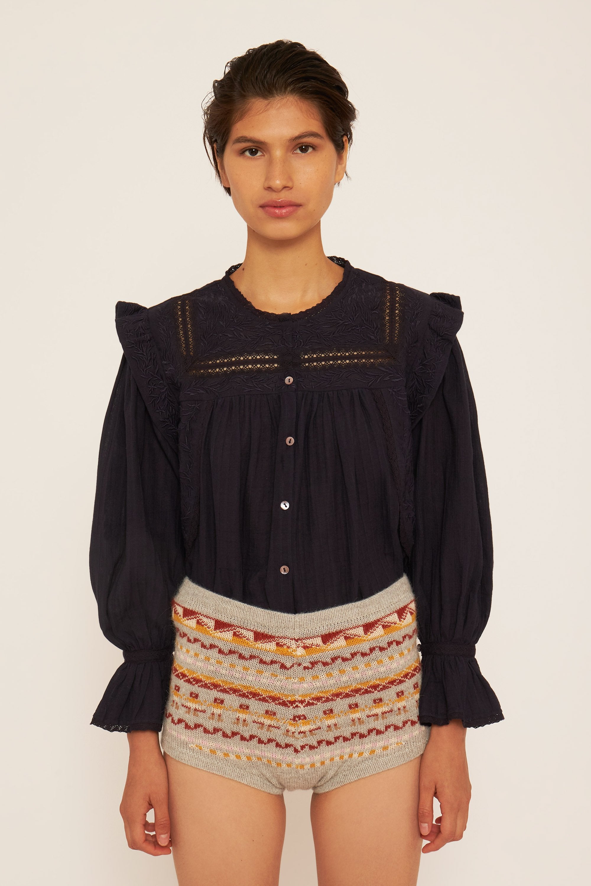 Bernardo embroidered blouse