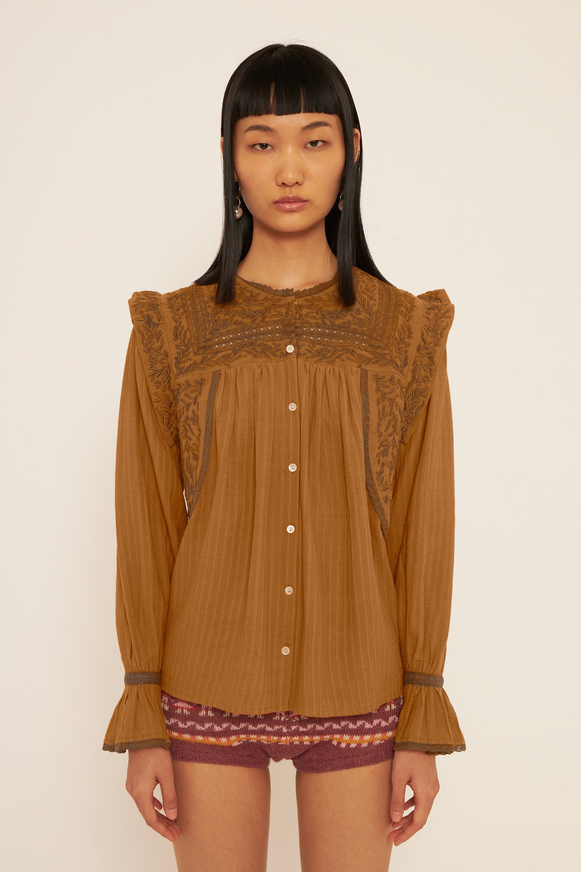 Bernardo embroidered blouse