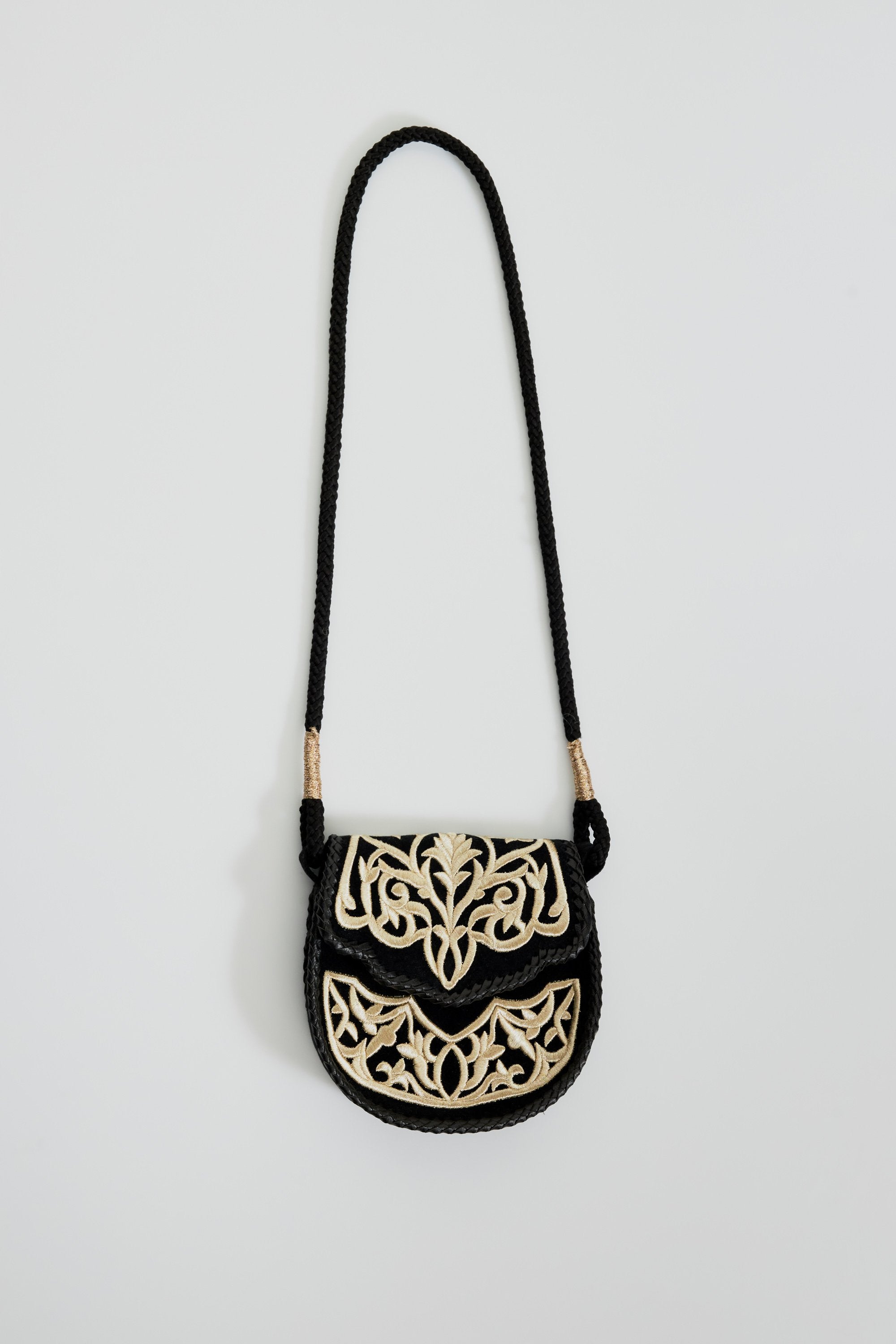 Borgio small embroidered bag in velvet
