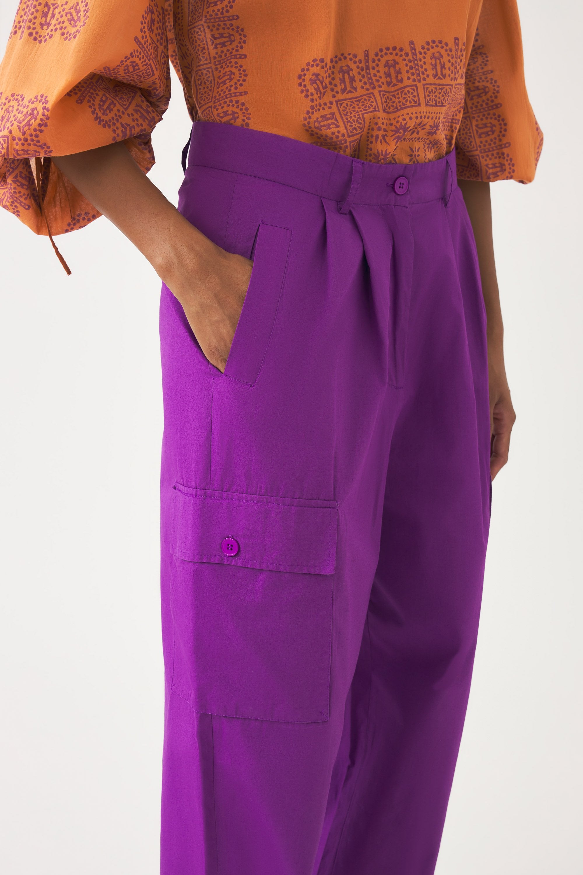 Cotton poplin cargo trousers Bottom