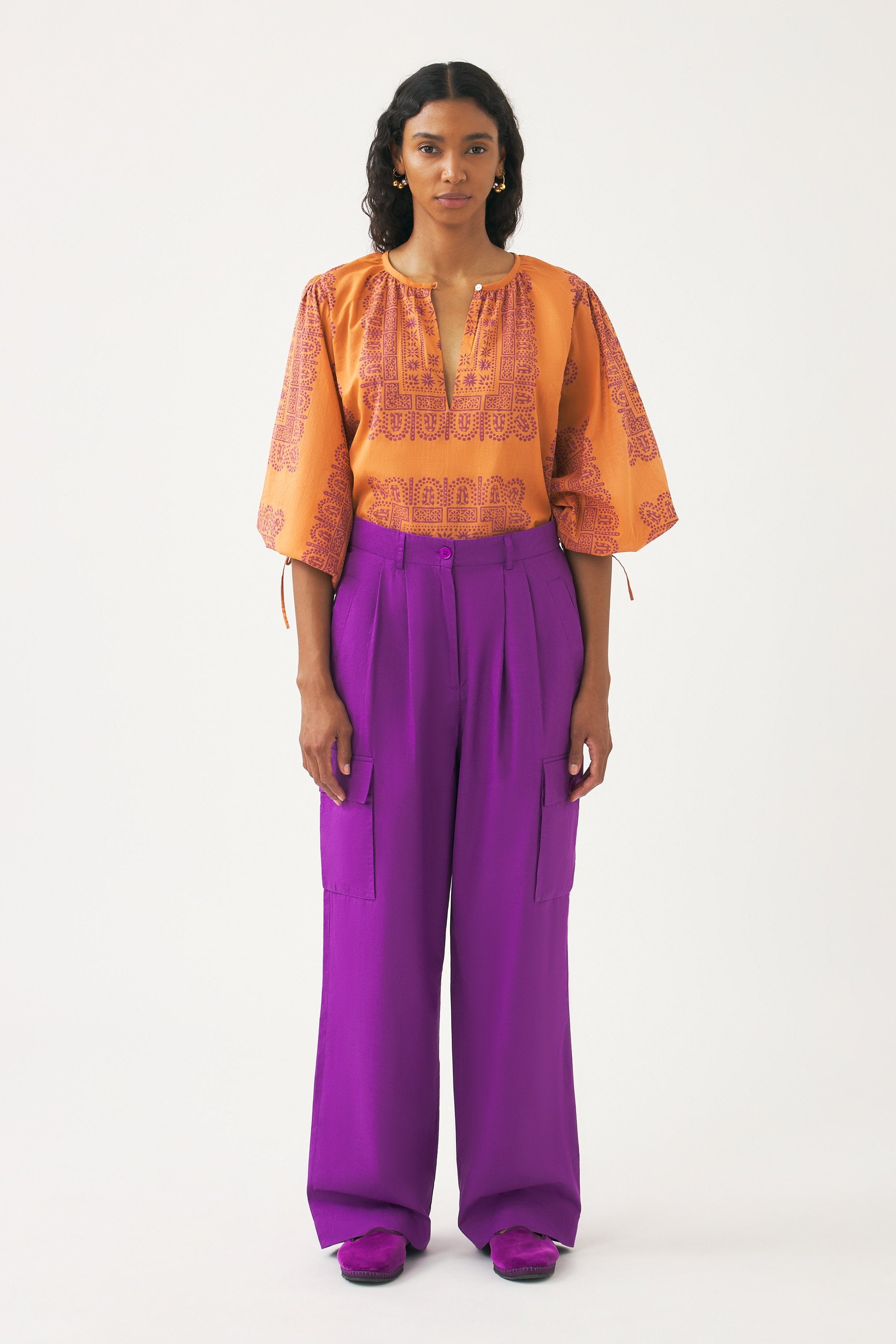 Cotton poplin cargo trousers Bottom