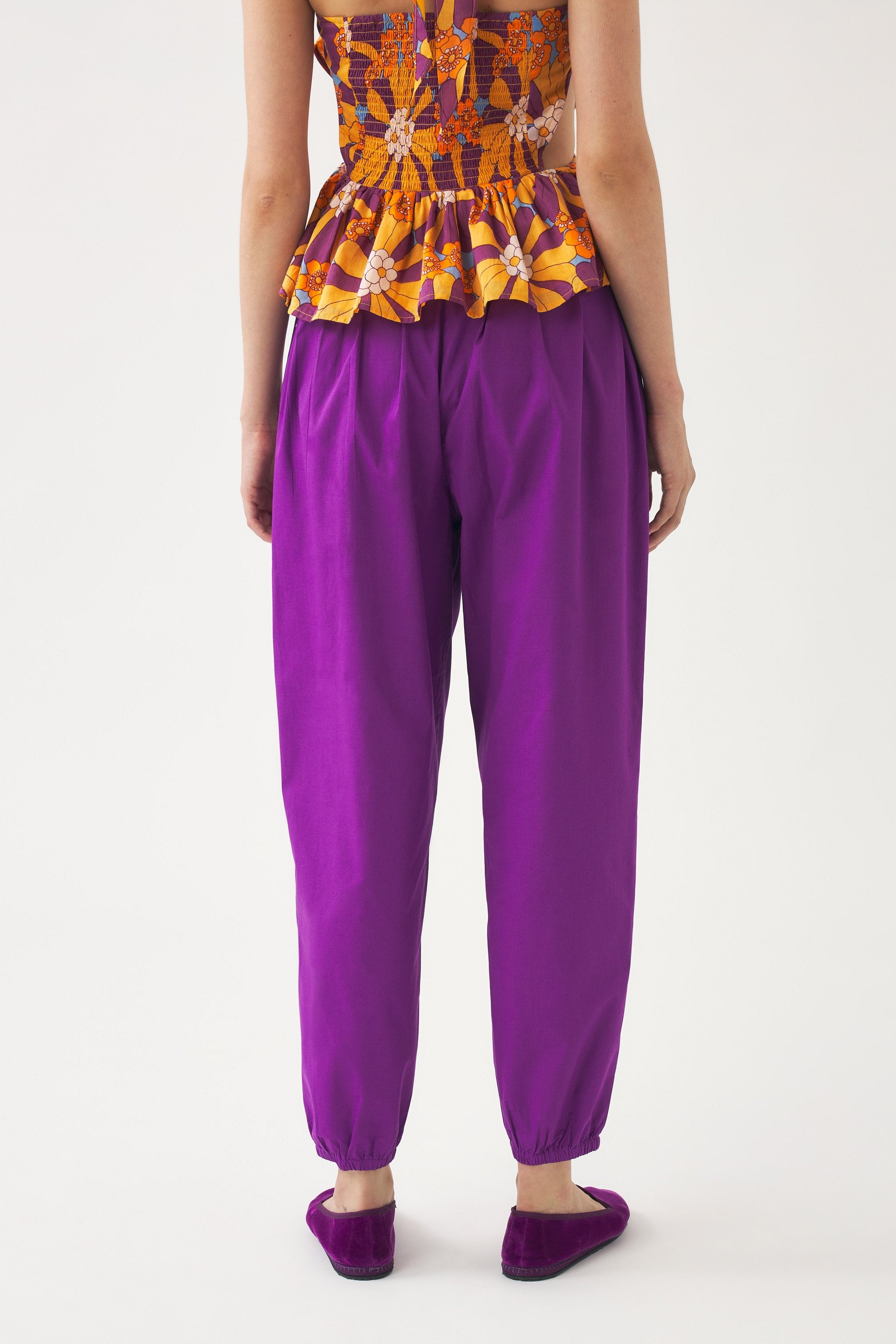Pantalon sarouel avec pinces Bas