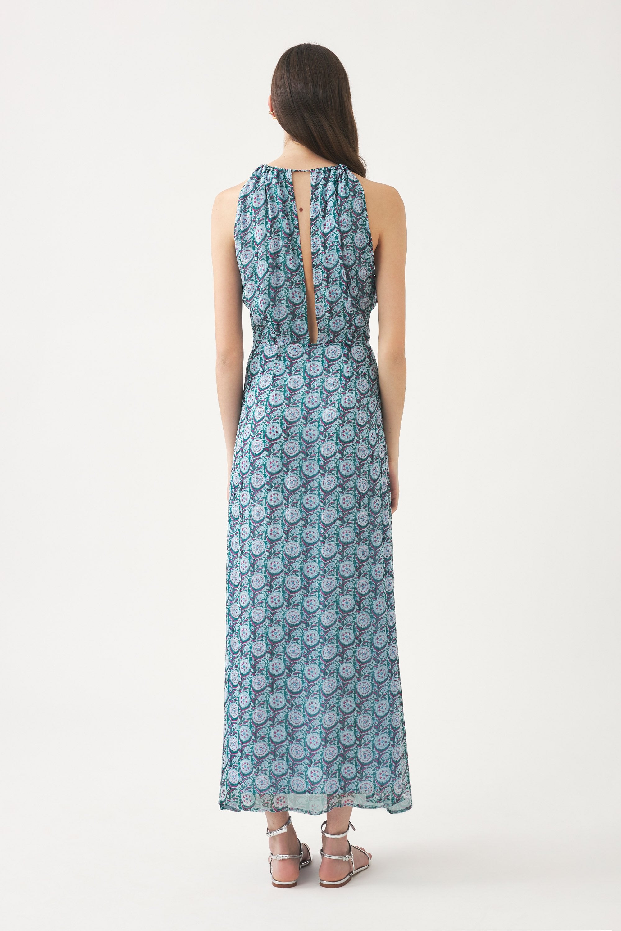 Robe longue en mousseline imprimée Cassy