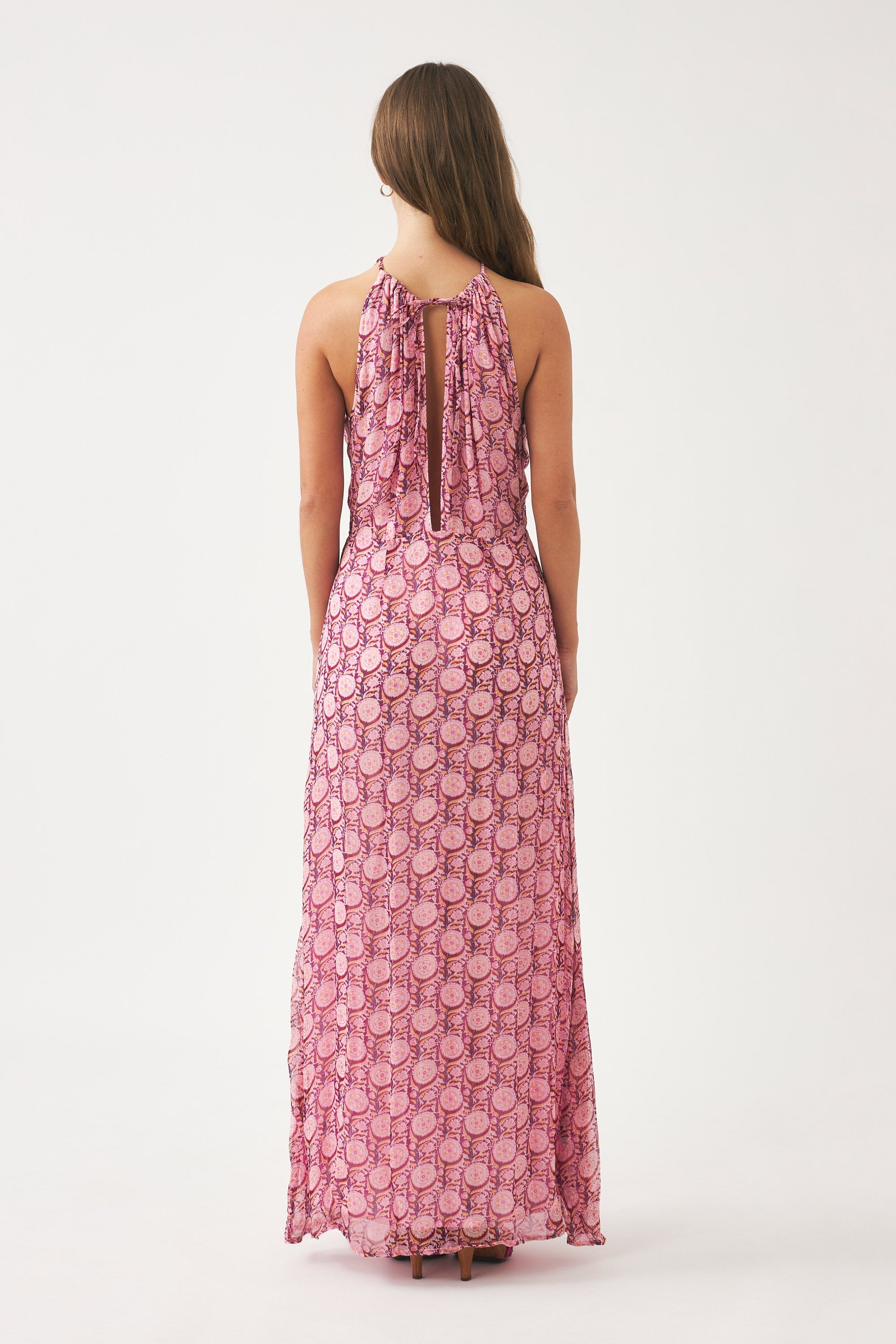 Vestido largo estampado de muselina Cassy