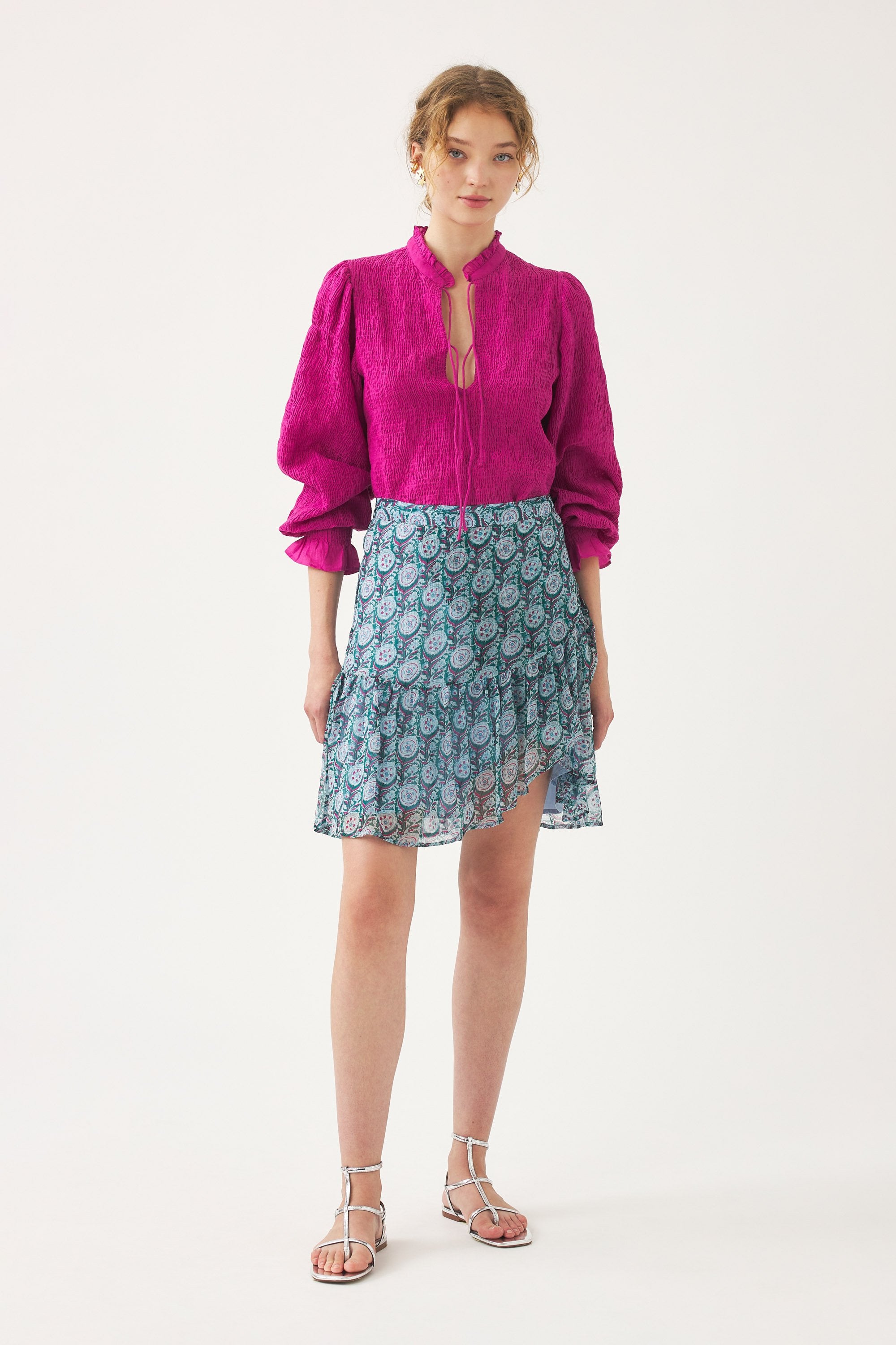 Chiffon asymmetrical miniskirt Cassy