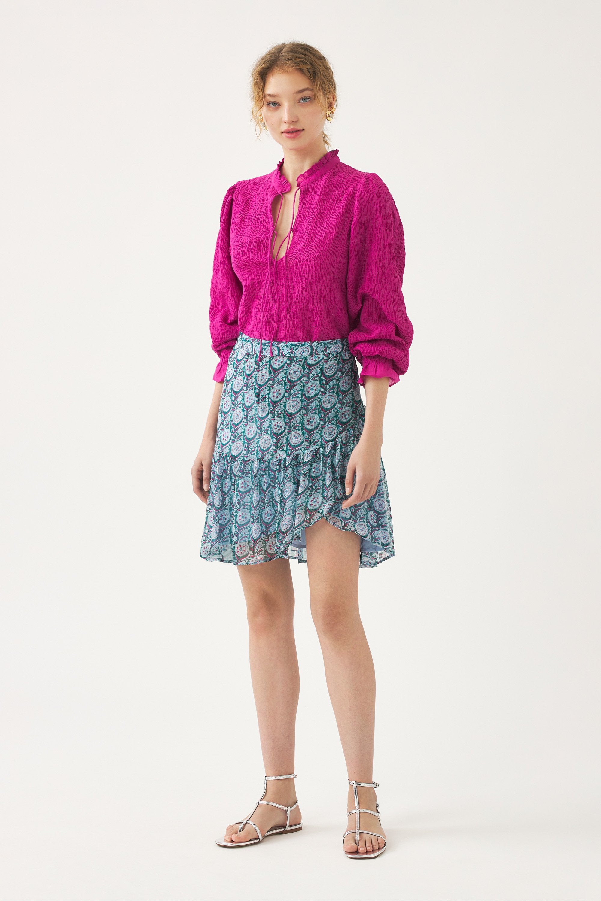 Chiffon asymmetrical miniskirt Cassy