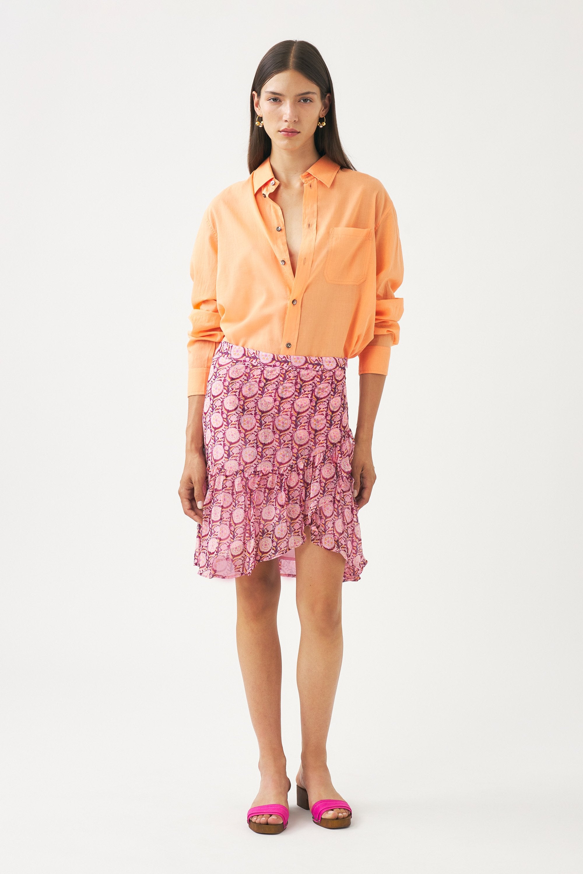 Chiffon asymmetrical miniskirt Cassy