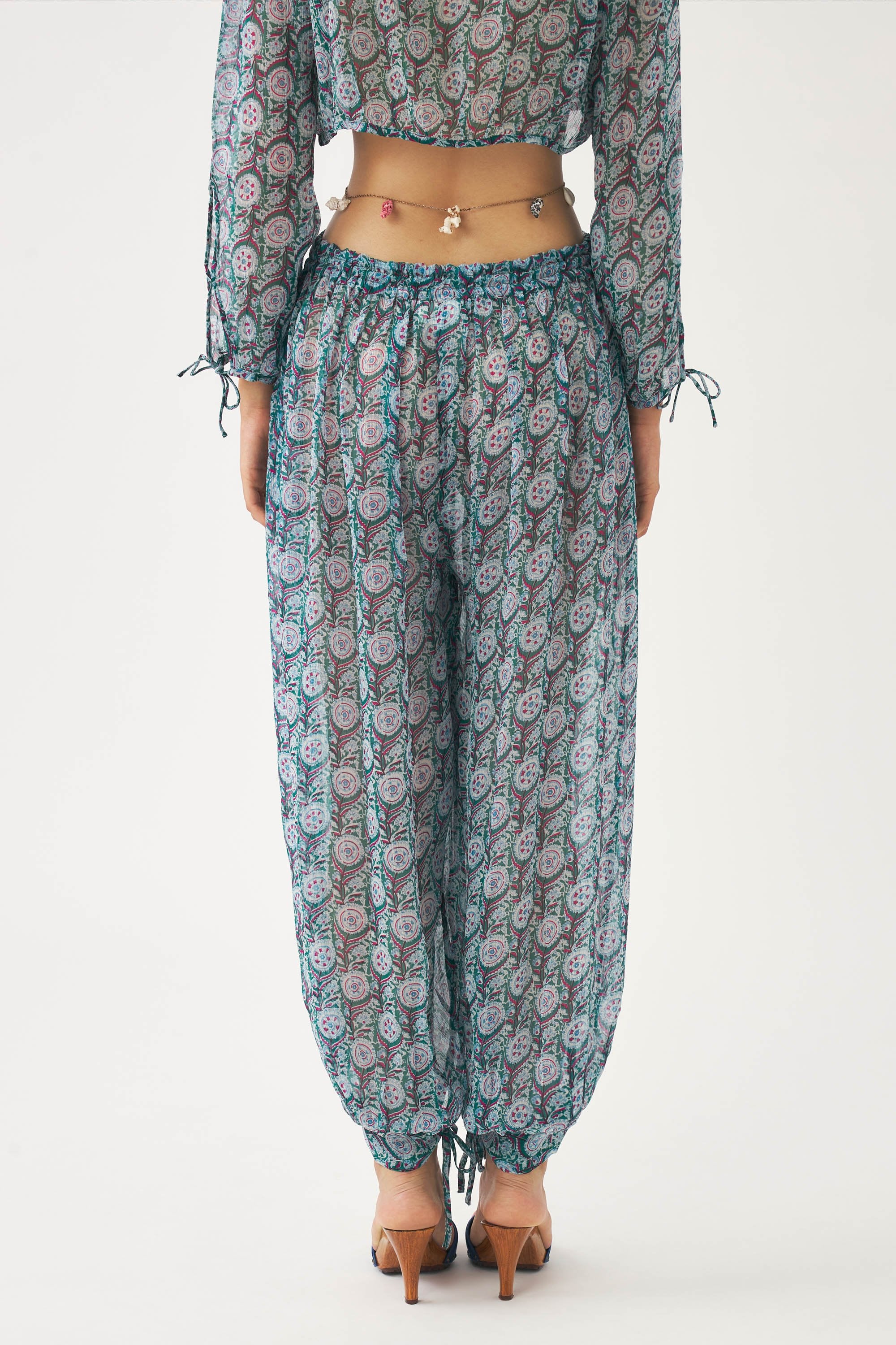 Pantalon sarouel en mousseline Cassy