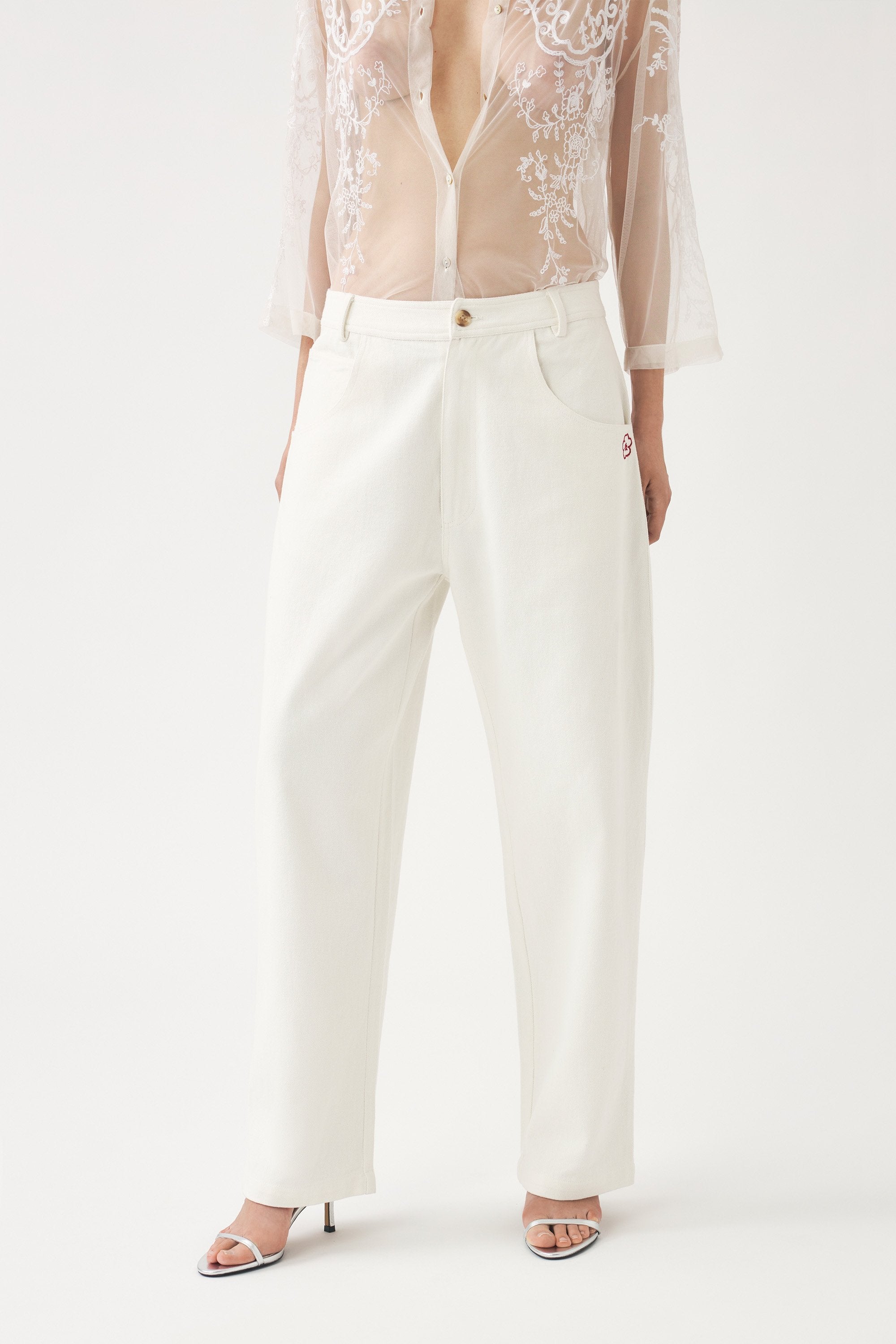 Pantalon oversize brodé Cindy