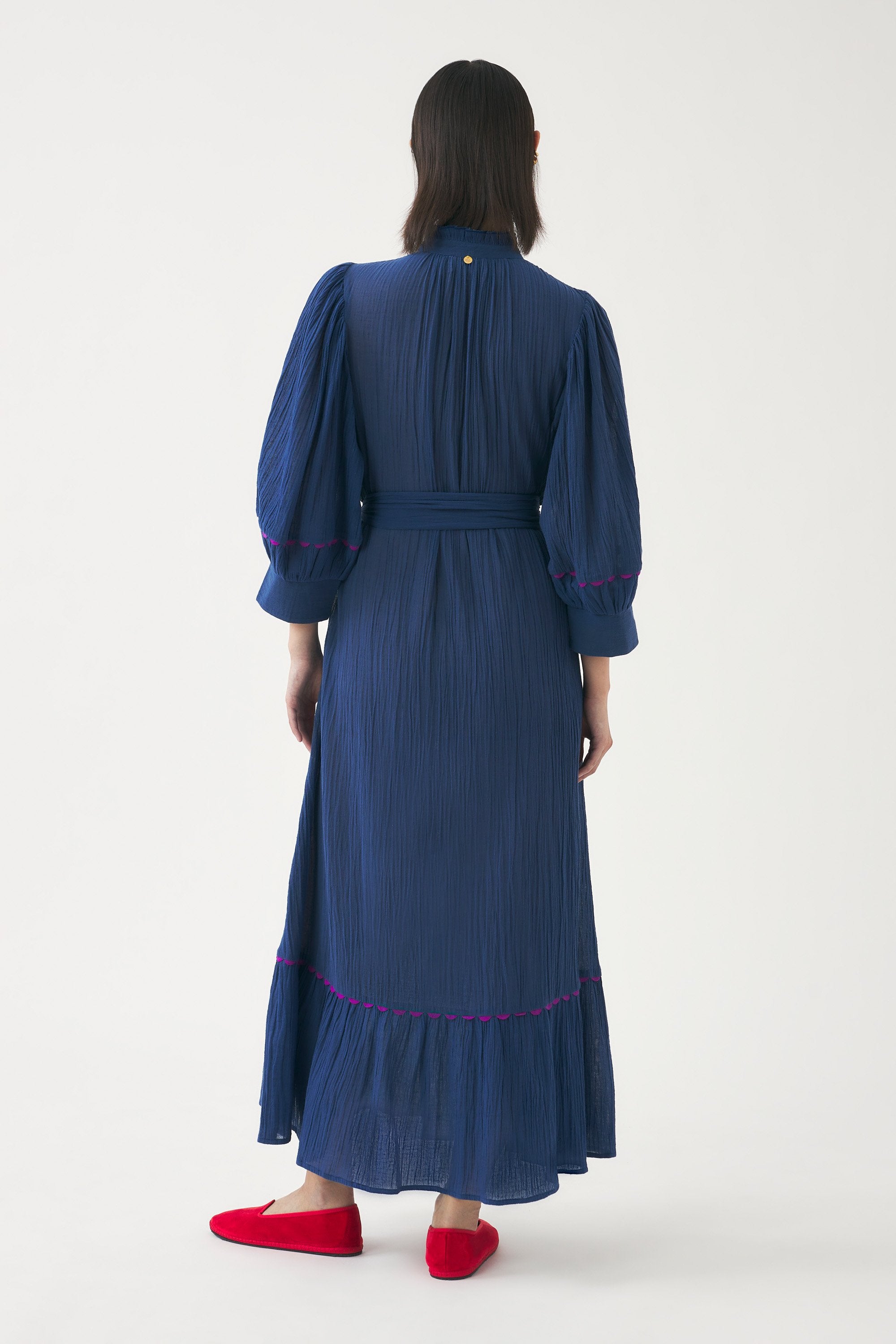 Hand-embroidered maxi dress Clotilda