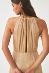 Robe longue brodée à la main avec perles Dune
