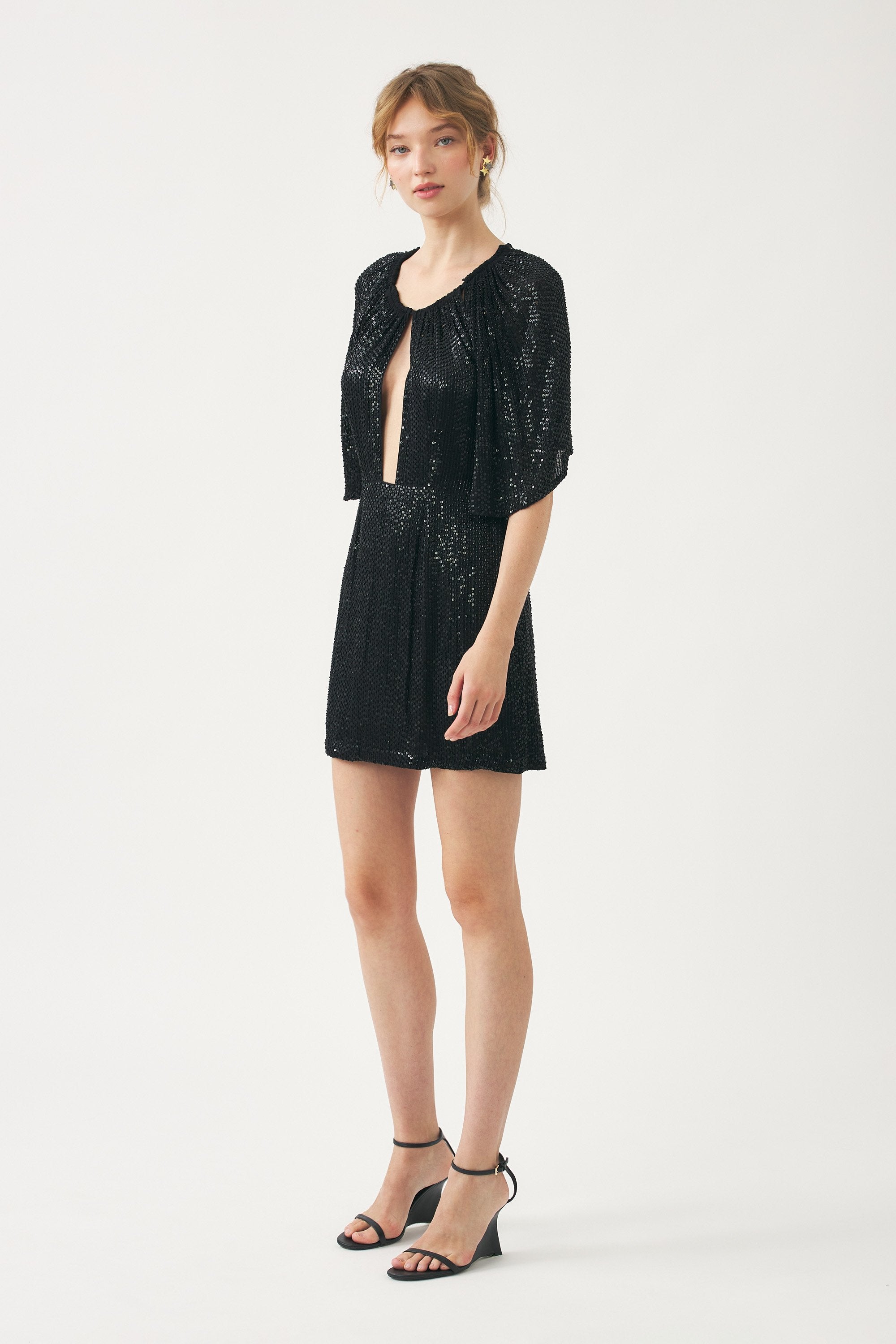 Mini robe brodée à la main avec des perles Dune