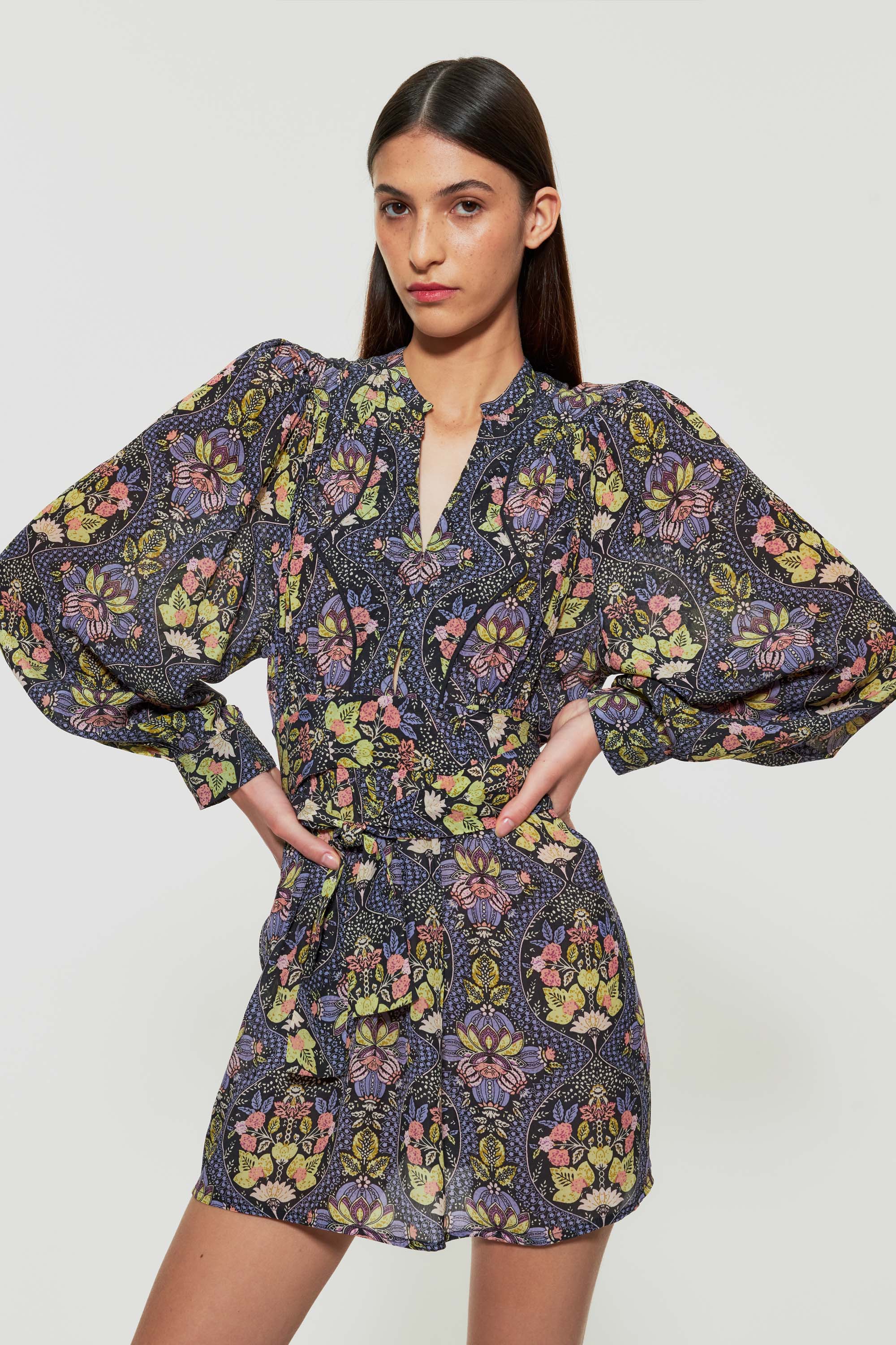 Eros print mini dress