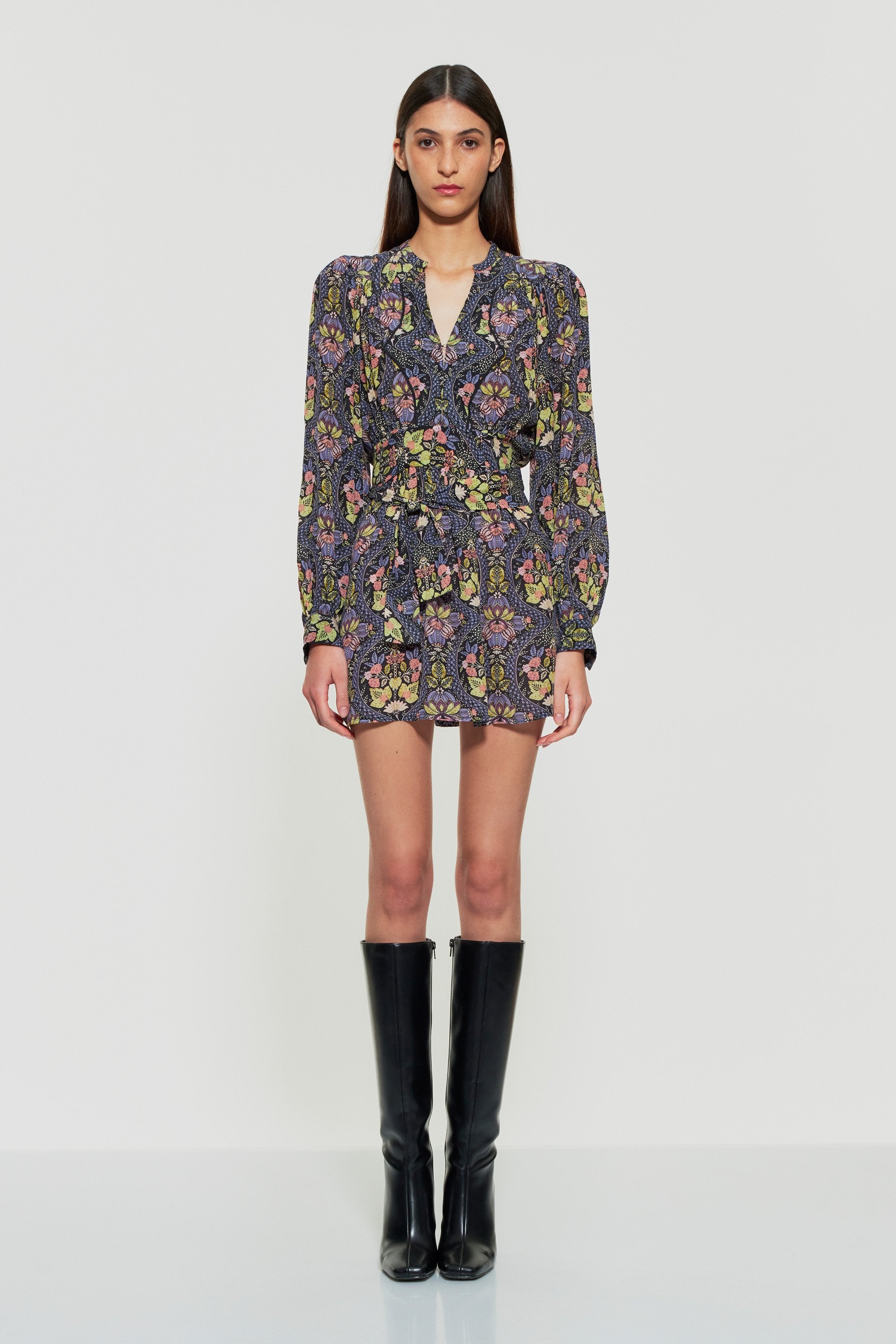 Eros print mini dress