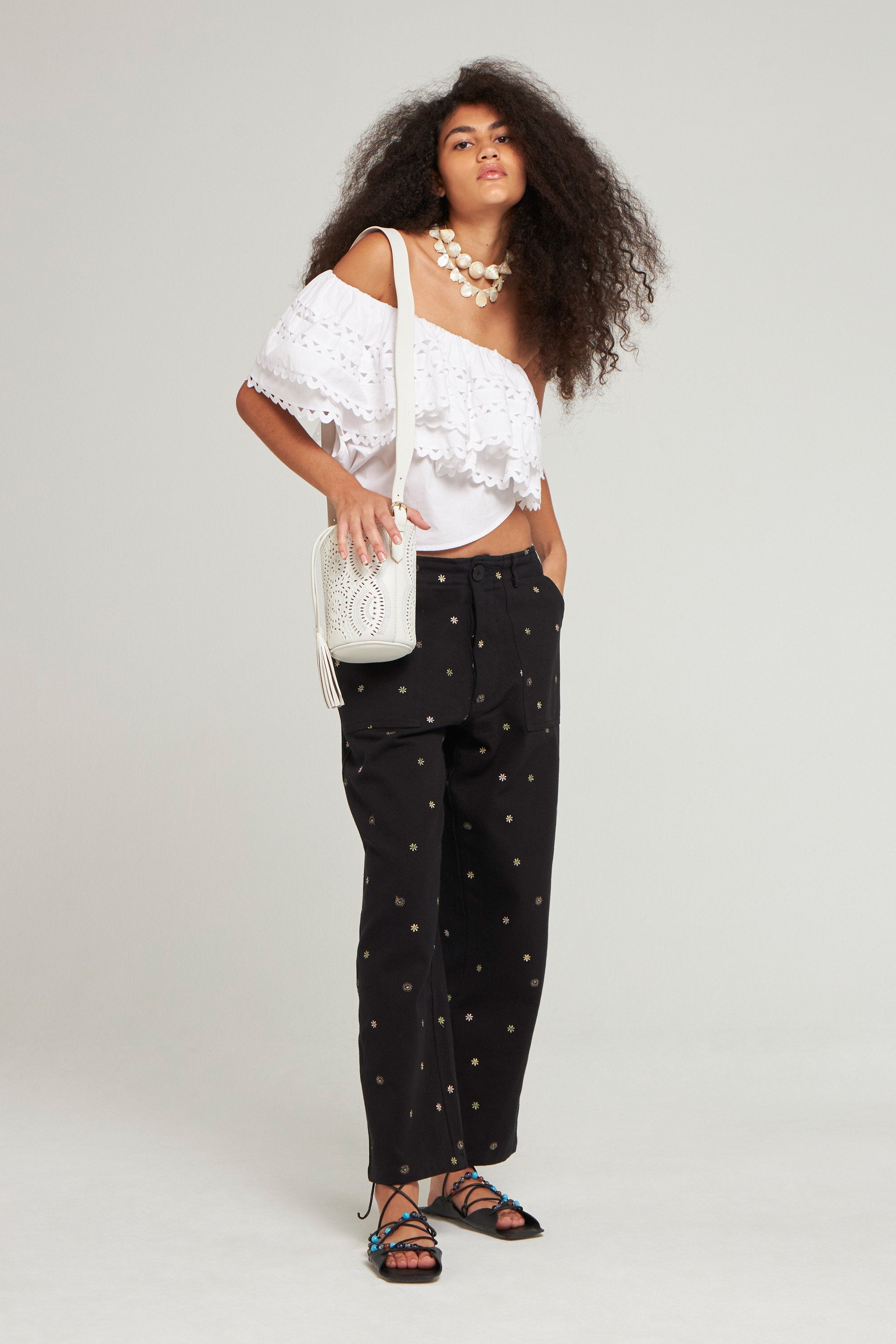 Galy small leather bucket bag