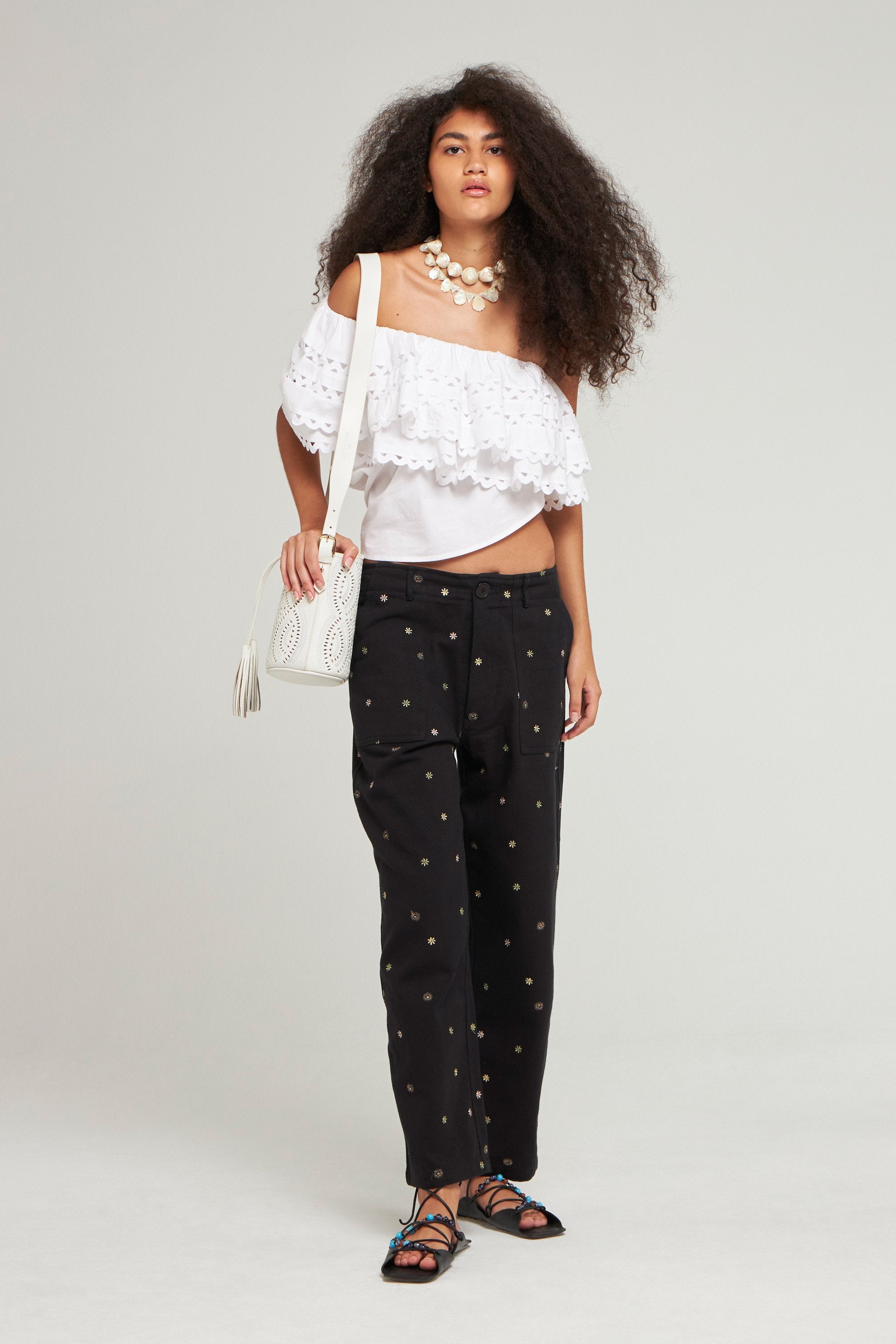 Galy small leather bucket bag