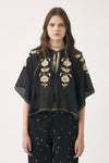 Mini kaftan hand-embroidered with silk Ila