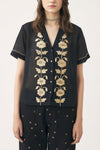 Blouse hand-embroidered with silk Ila