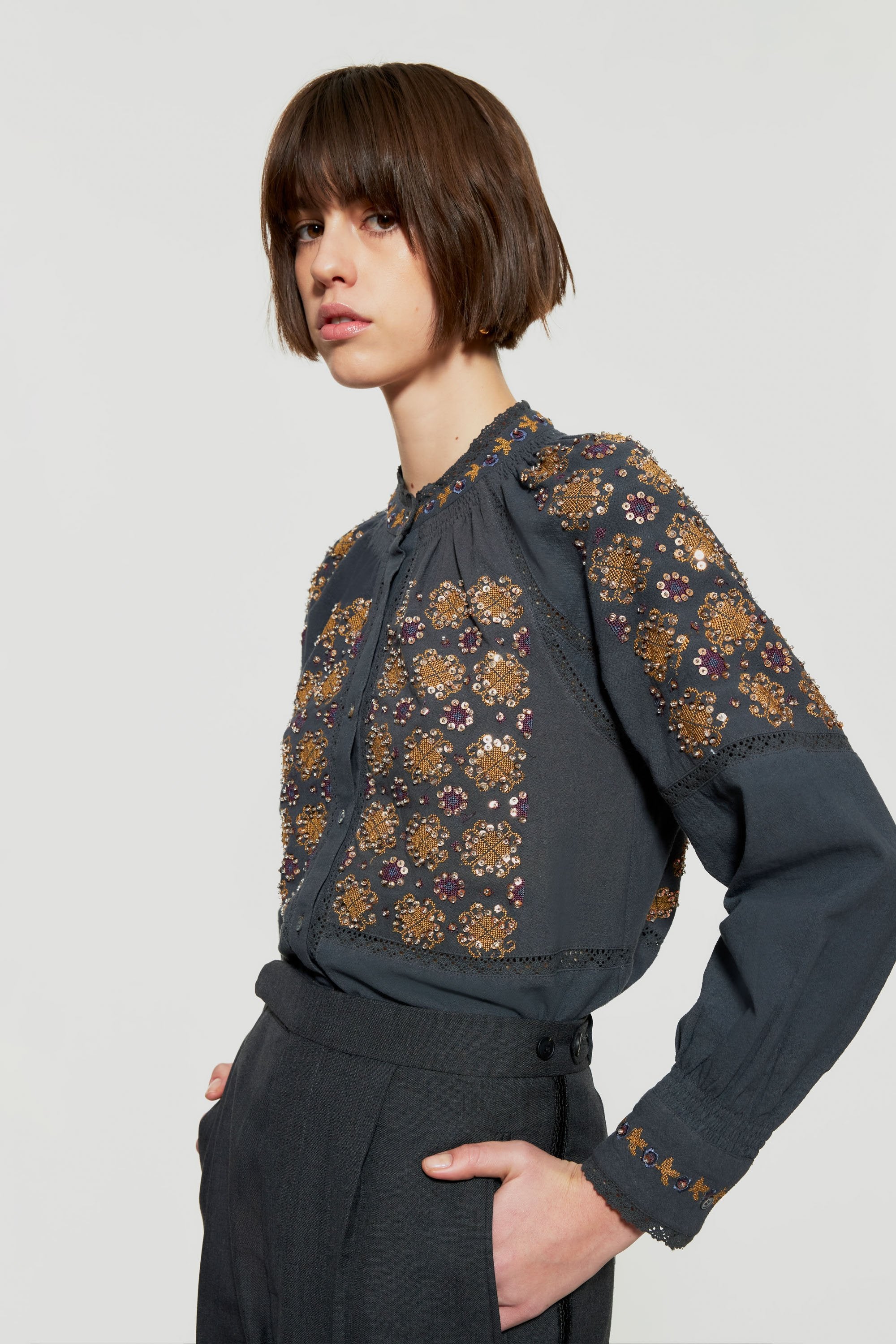 Joana sequin-embroidered blouse