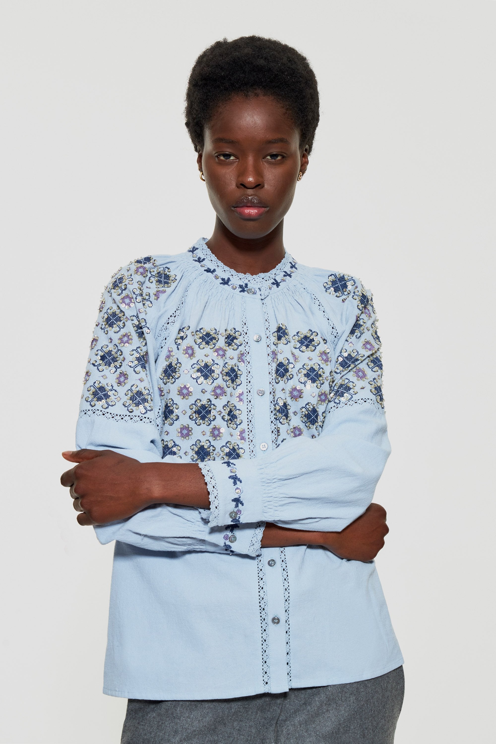 Joana sequin-embroidered blouse