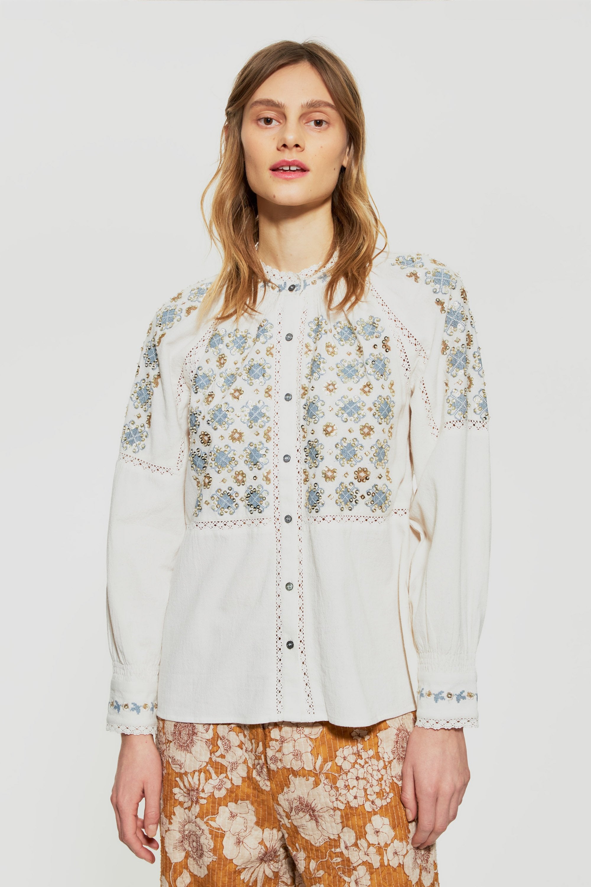 Joana sequin-embroidered blouse