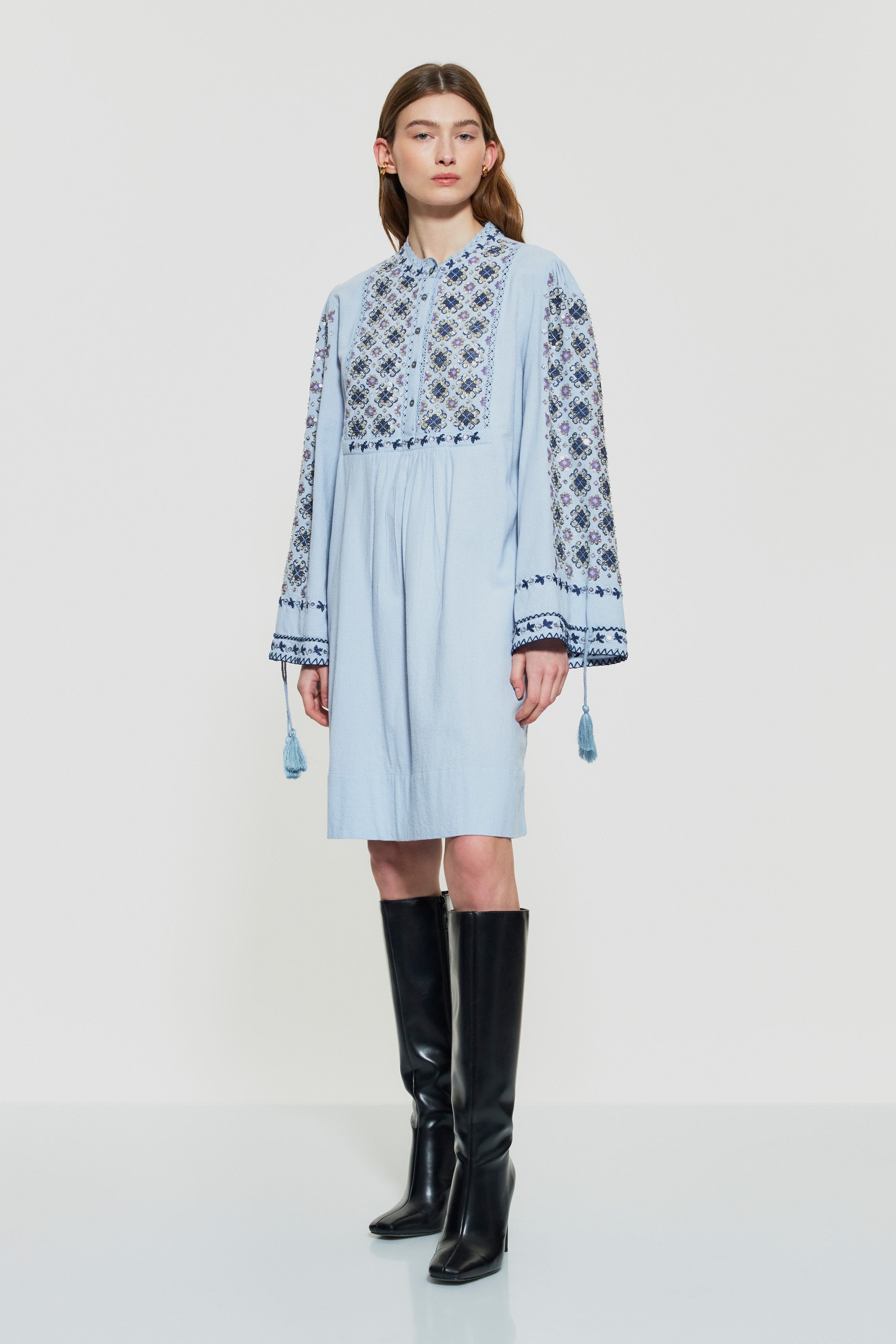 Joana sequin-embroidered mini dress