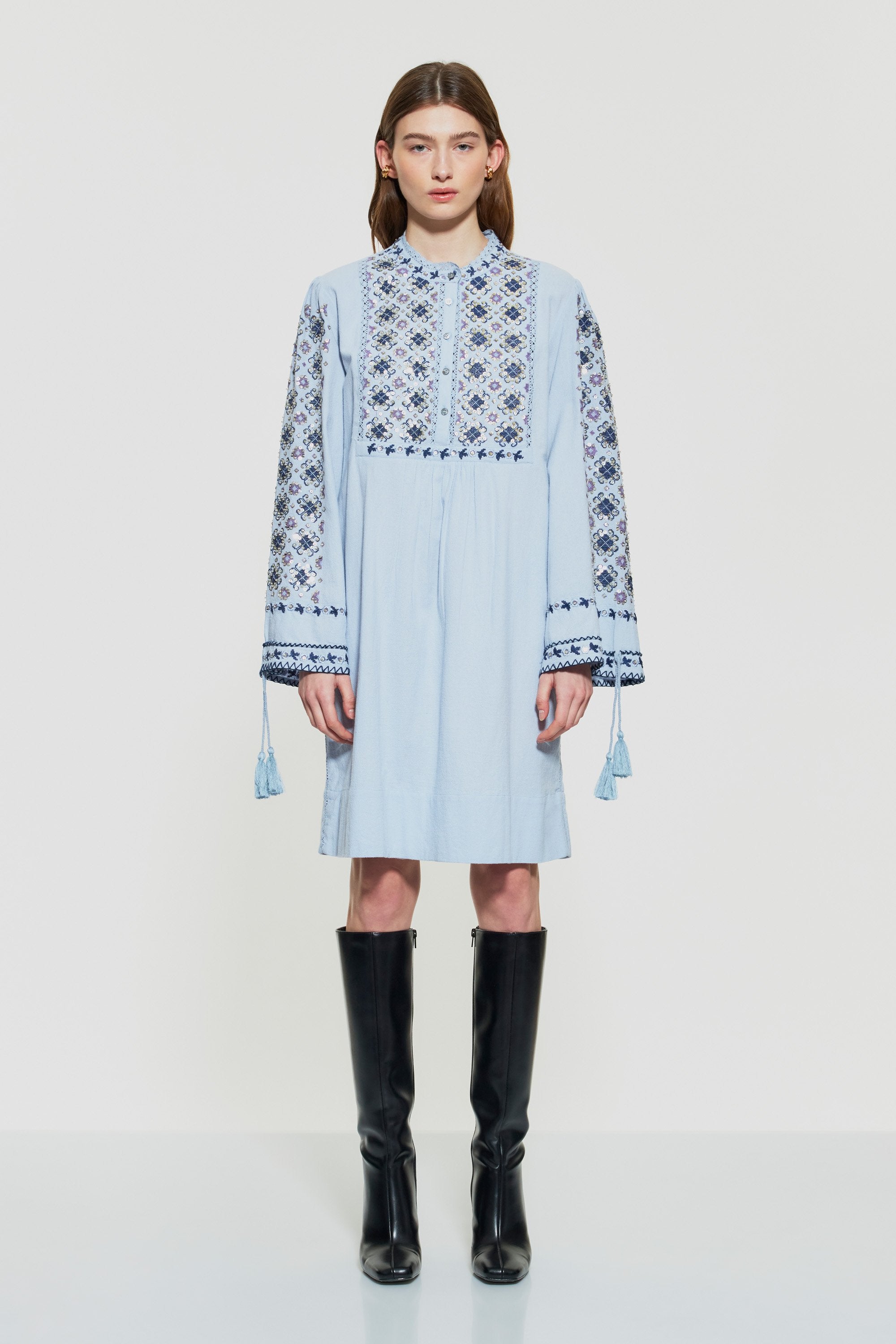 Joana sequin-embroidered mini dress
