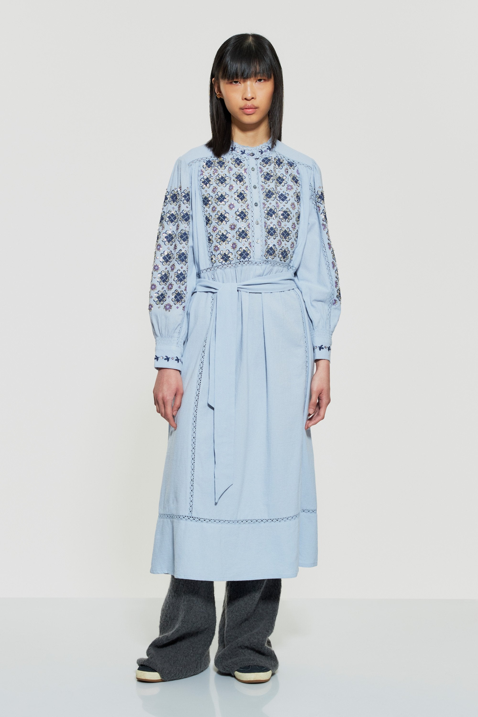 Joana sequin-embroidered maxi dress